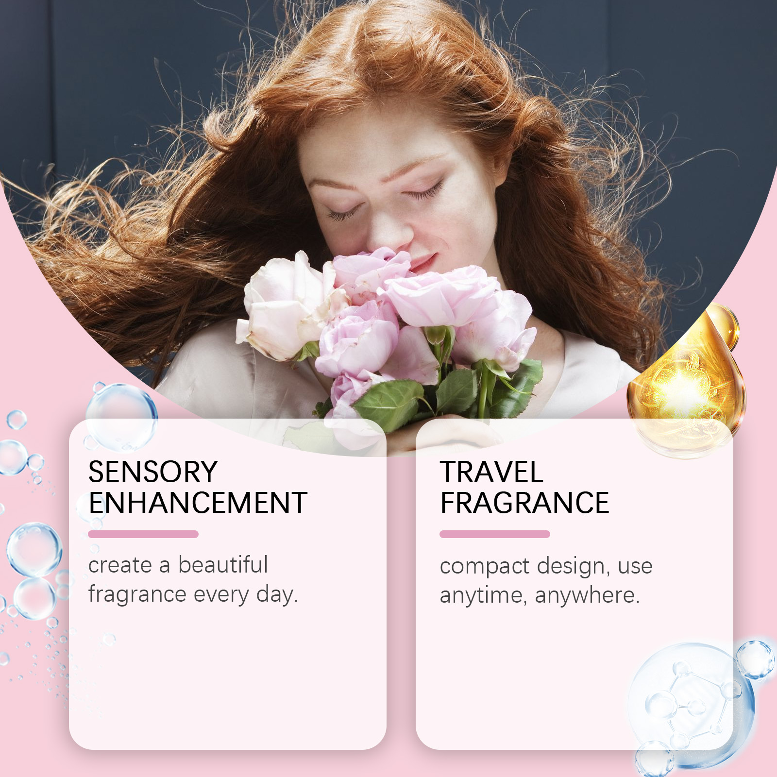 Woman carrying portable solid perfume balm for daily use