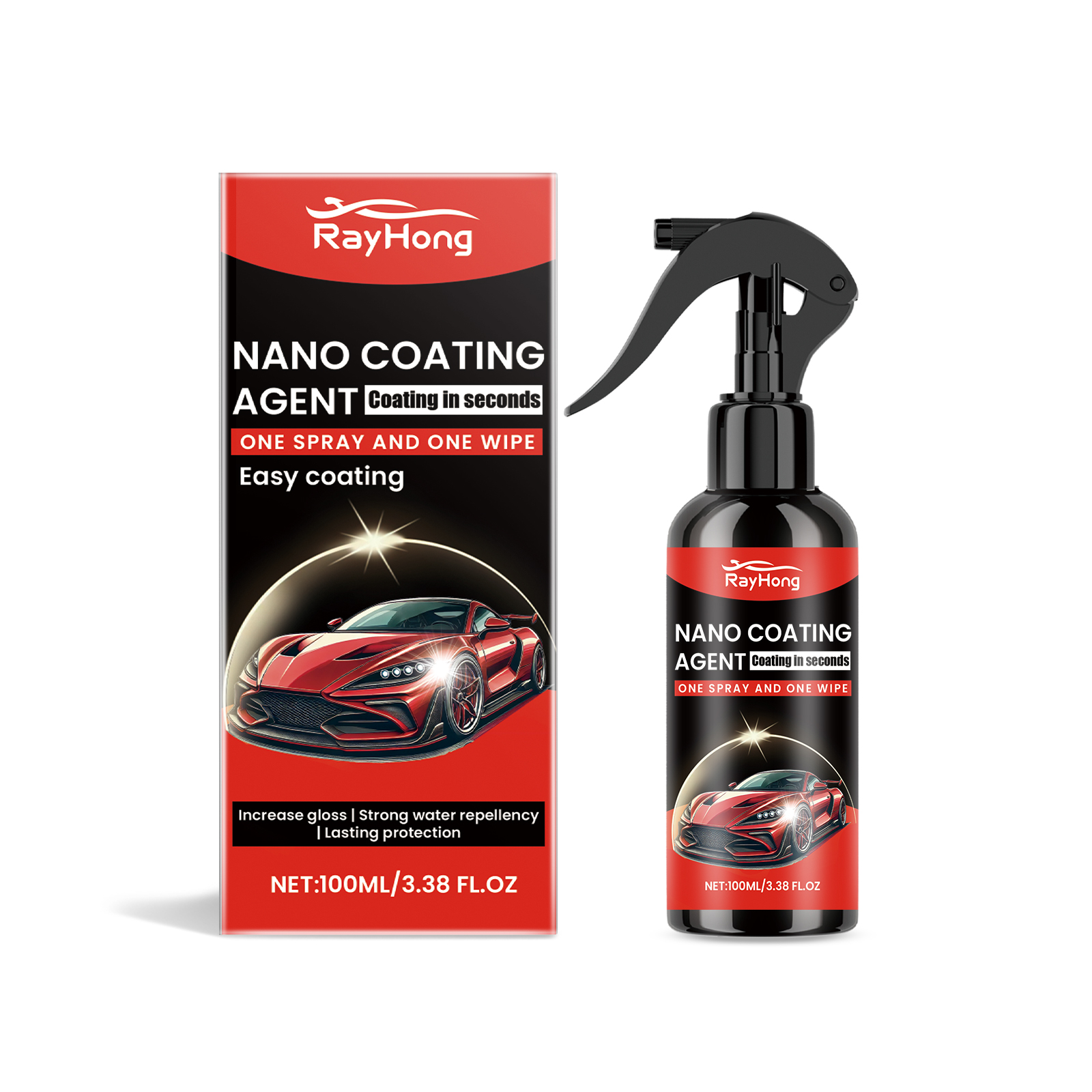 Rayhong Car Coating Agent, Protect Car Paint, Improve Gloss, Anti-Stain Clean And Refurbished Car