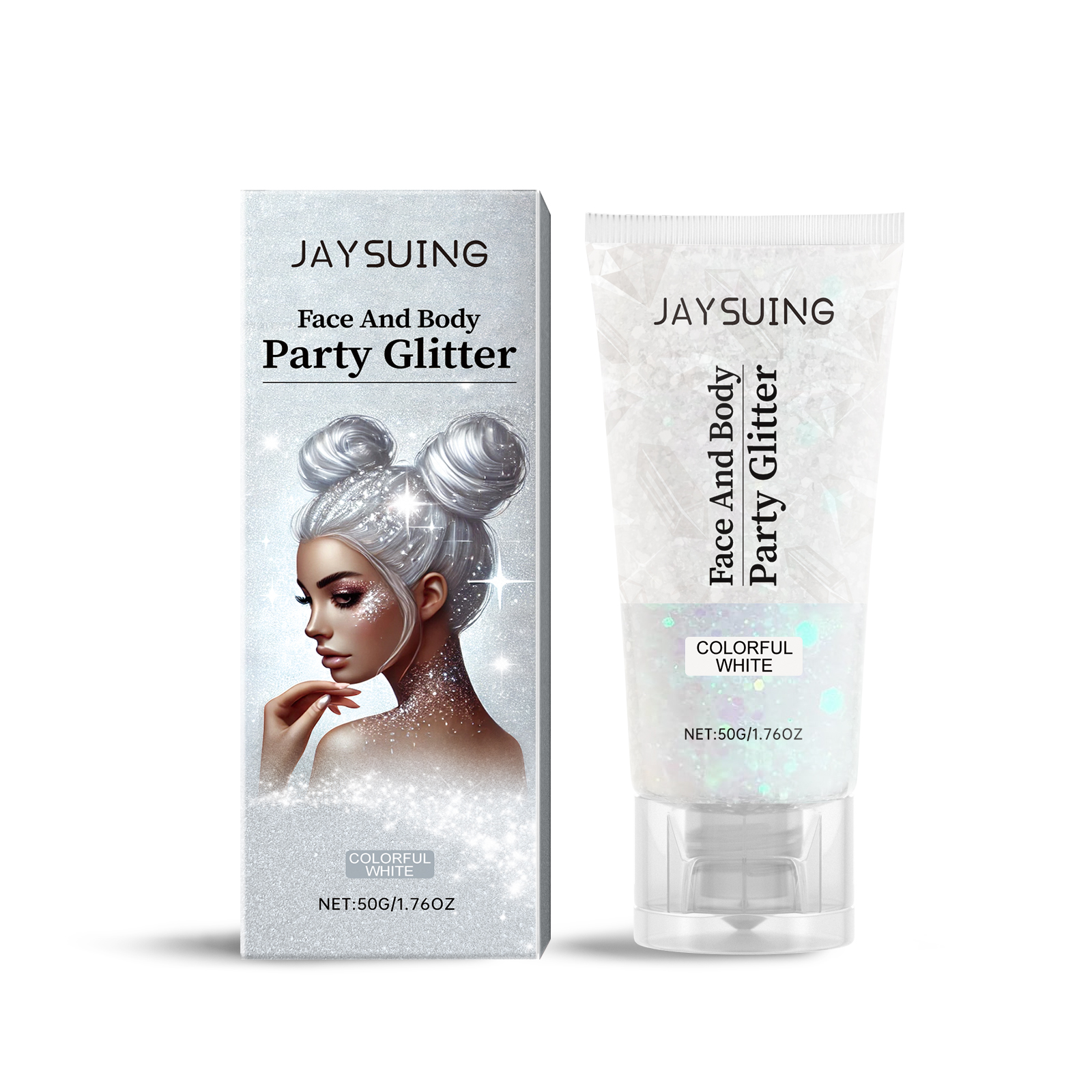 Jaysuing Glitter Glitter Gel, Natural Stereoscopic Body High Party Rave Multi-Color Option