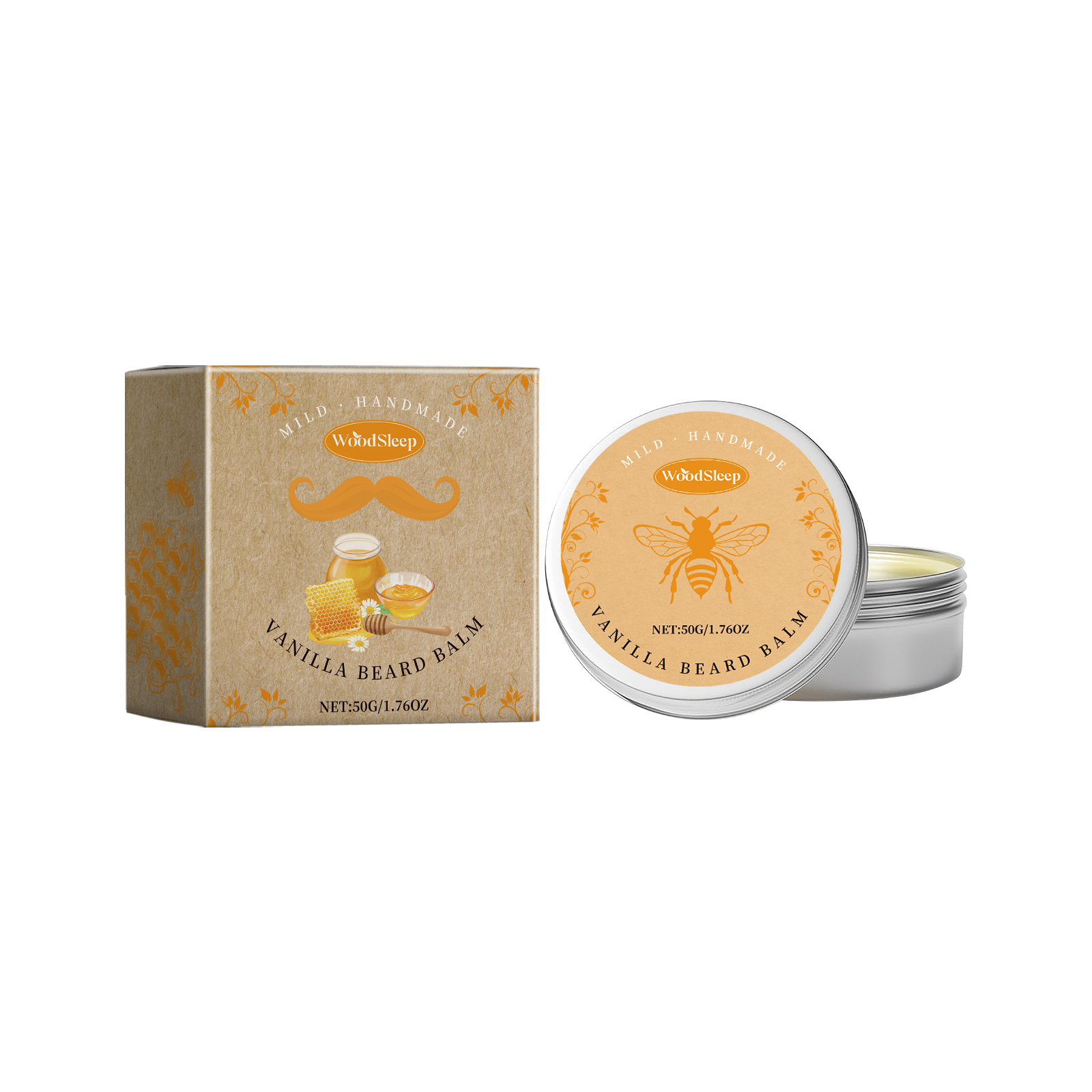 WoodSleep Men's Beard Balm Gentle Nourishing Beard Fragrance Soft, Bright And Three-Dimensional