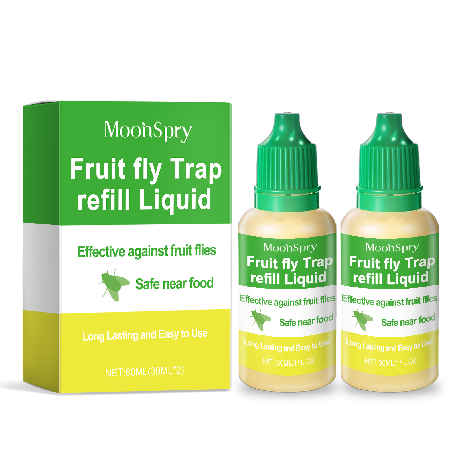 MoonSpry Fruit Fly Trap Supplement Domestic Kitchen Living Room Hygiene Fruit Fly Cockroach Trap Bug