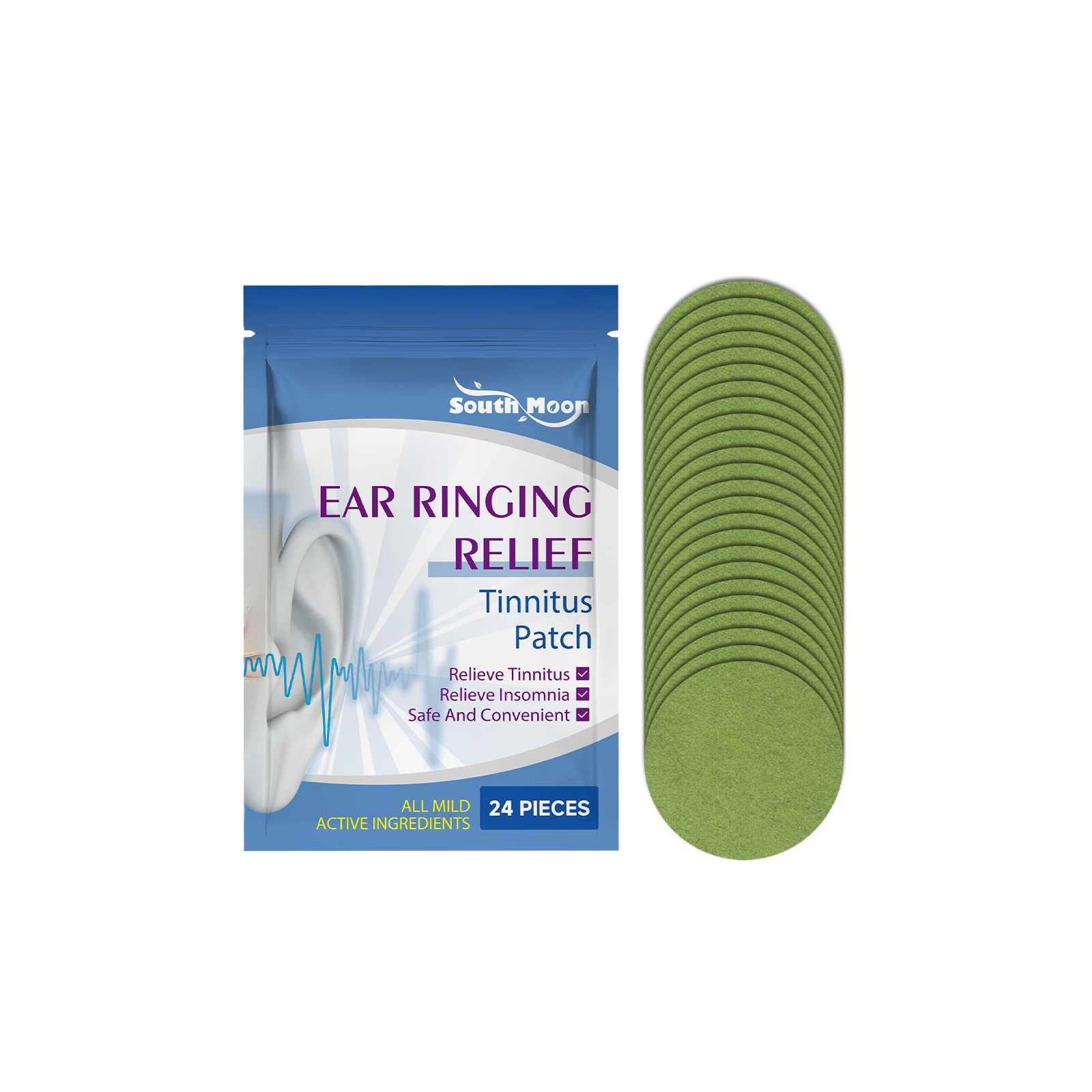 South Moon Ear Care Patch, Gentle Relief Earback Earplug Daily Care Patch