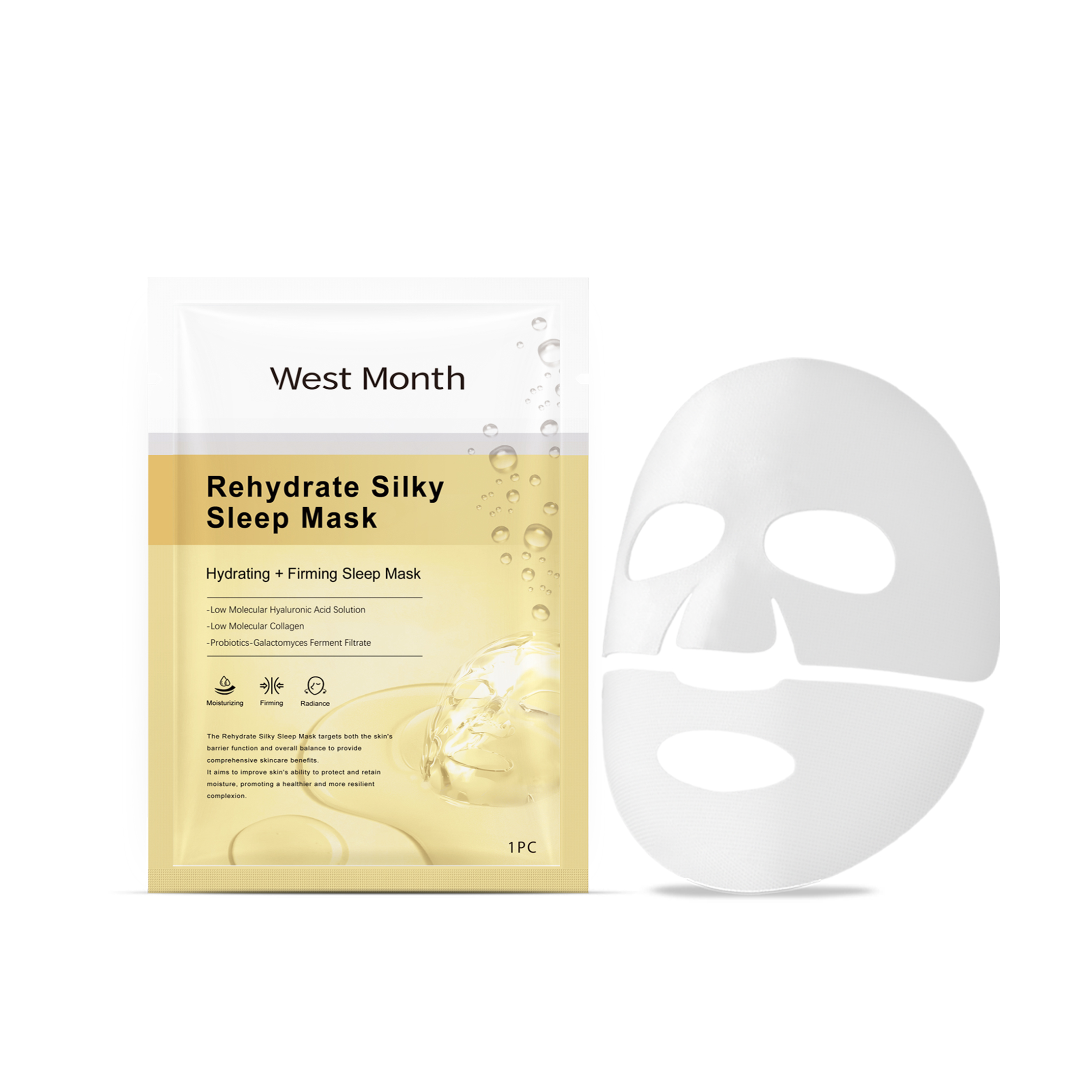 West&Month Collagen Moisturizing Mask (Bag) Nourishes And Hydrates The Facial Skin In One, Soothing