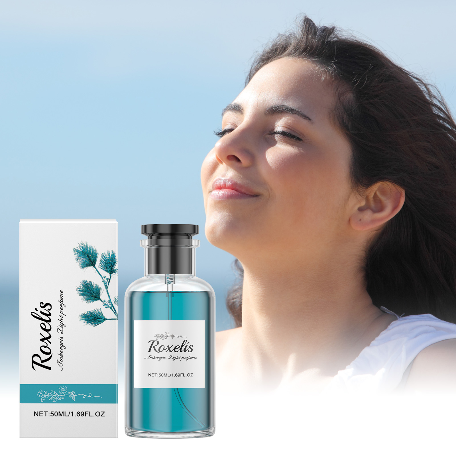 Roxelis fragrance bottle styled for relaxed outdoor wear