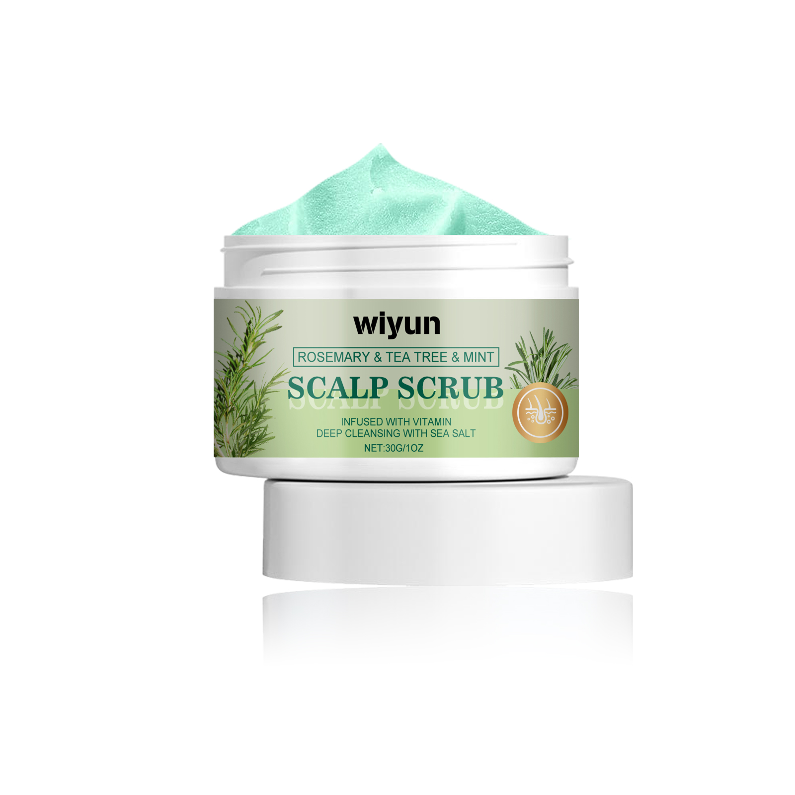 Wiyun Rosemary Scalp Scrub, A Gentle Scalp Treatment That Cleanses Exfoliates, Nourishes, Softens