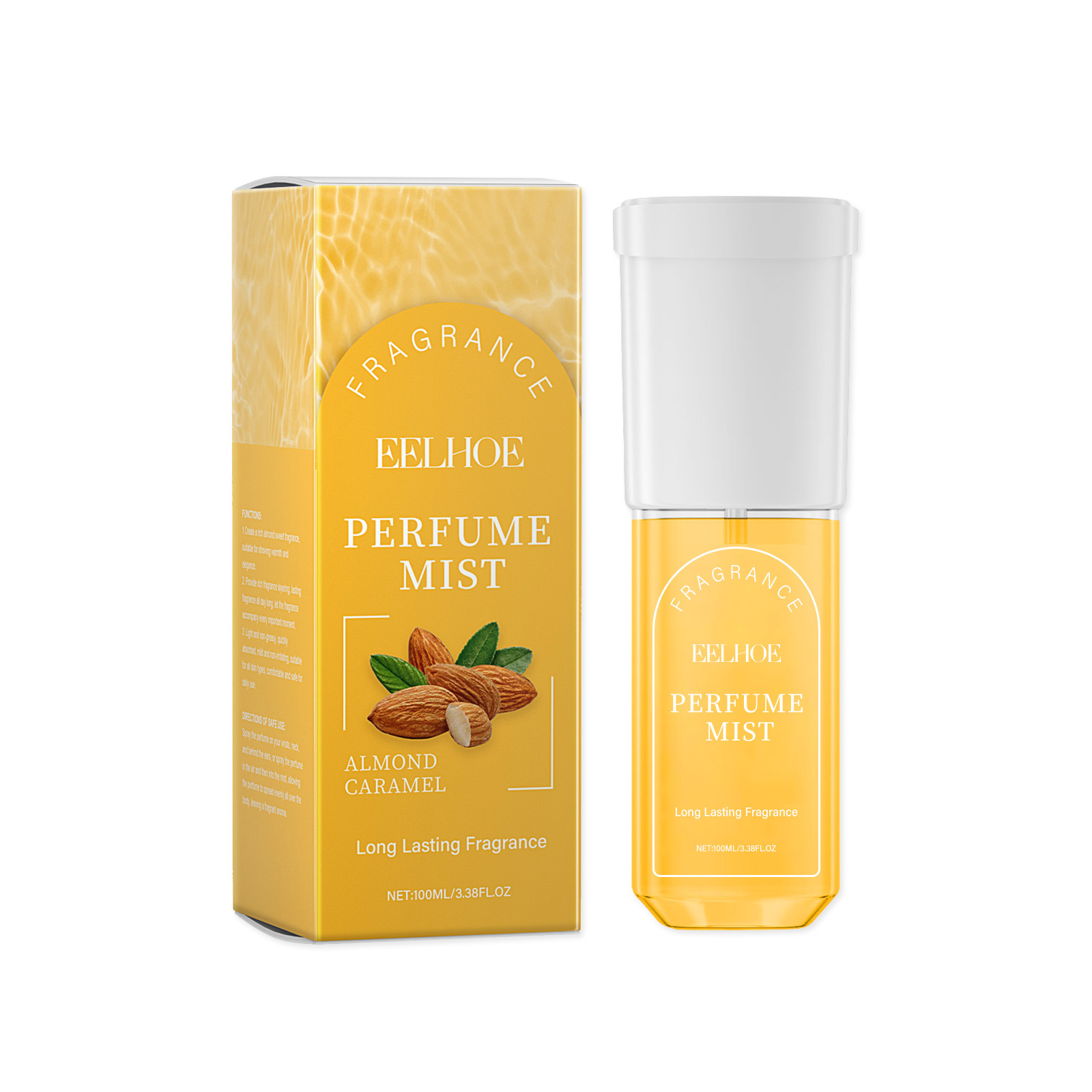 EELHOE Almond Caramel Body Perfume Spray, Light Fragrance Soft Fragrance With Natural Fresh And Not