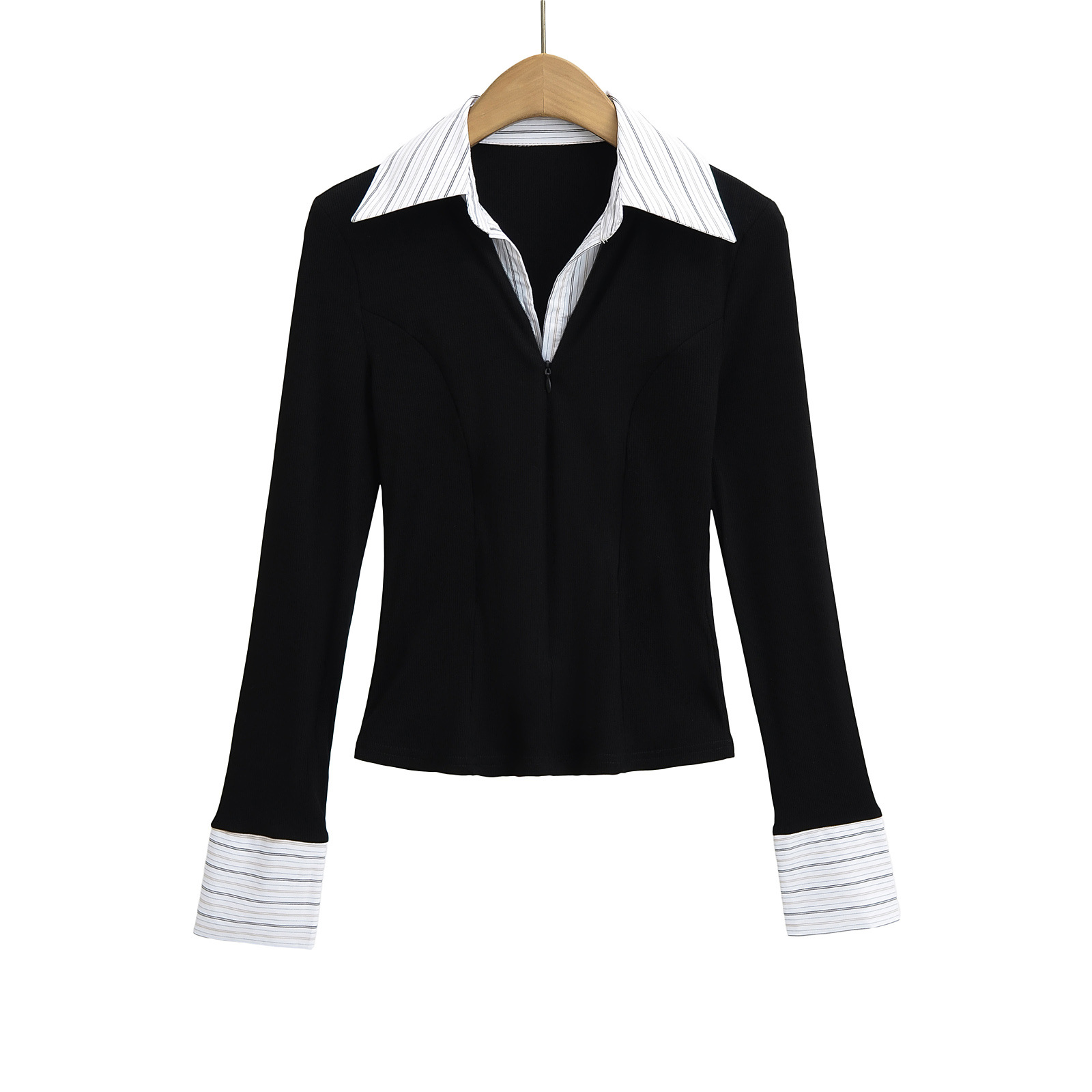 Contrast Color Two-in-One Shirt Front