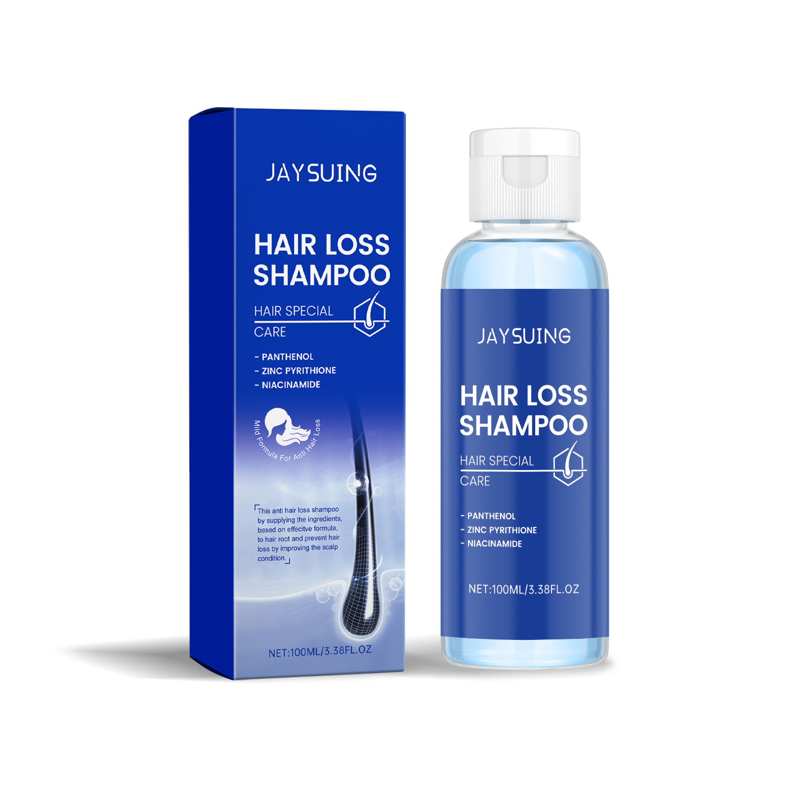 Jaysuing Copper Peptide Hair Care Shampoo Nourishes Scalp Hair Follicles Smooth Roots Moisturizing
