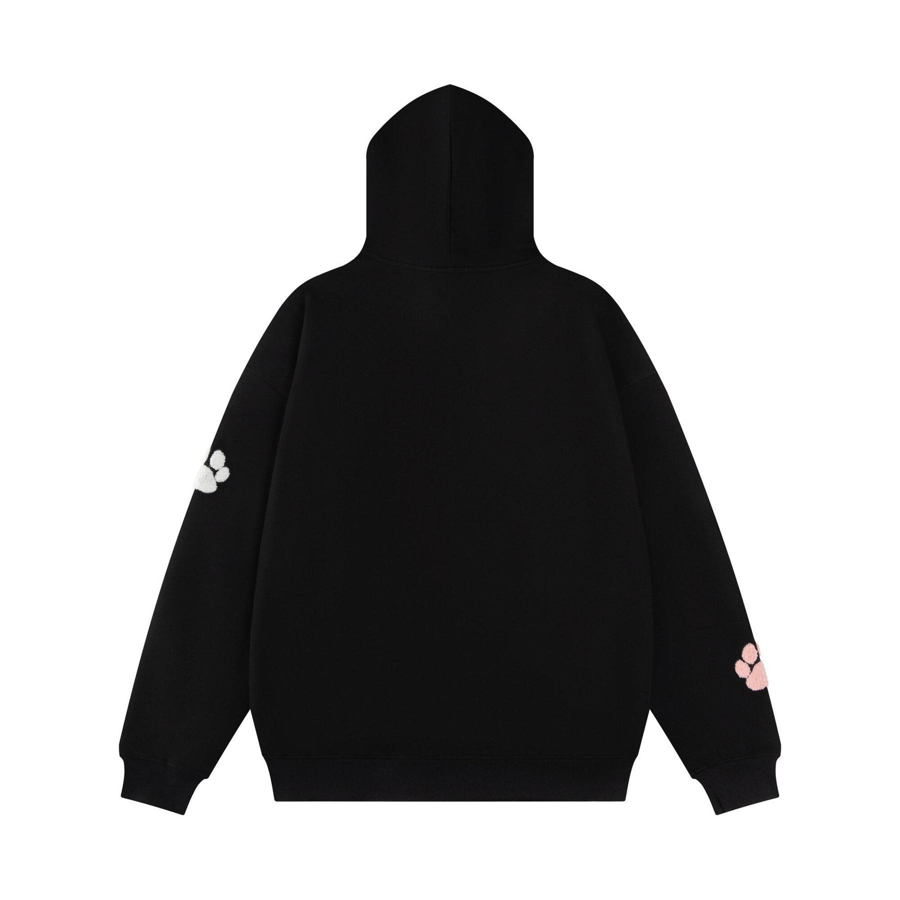Embroidered crew neck sweatshirt black colorway