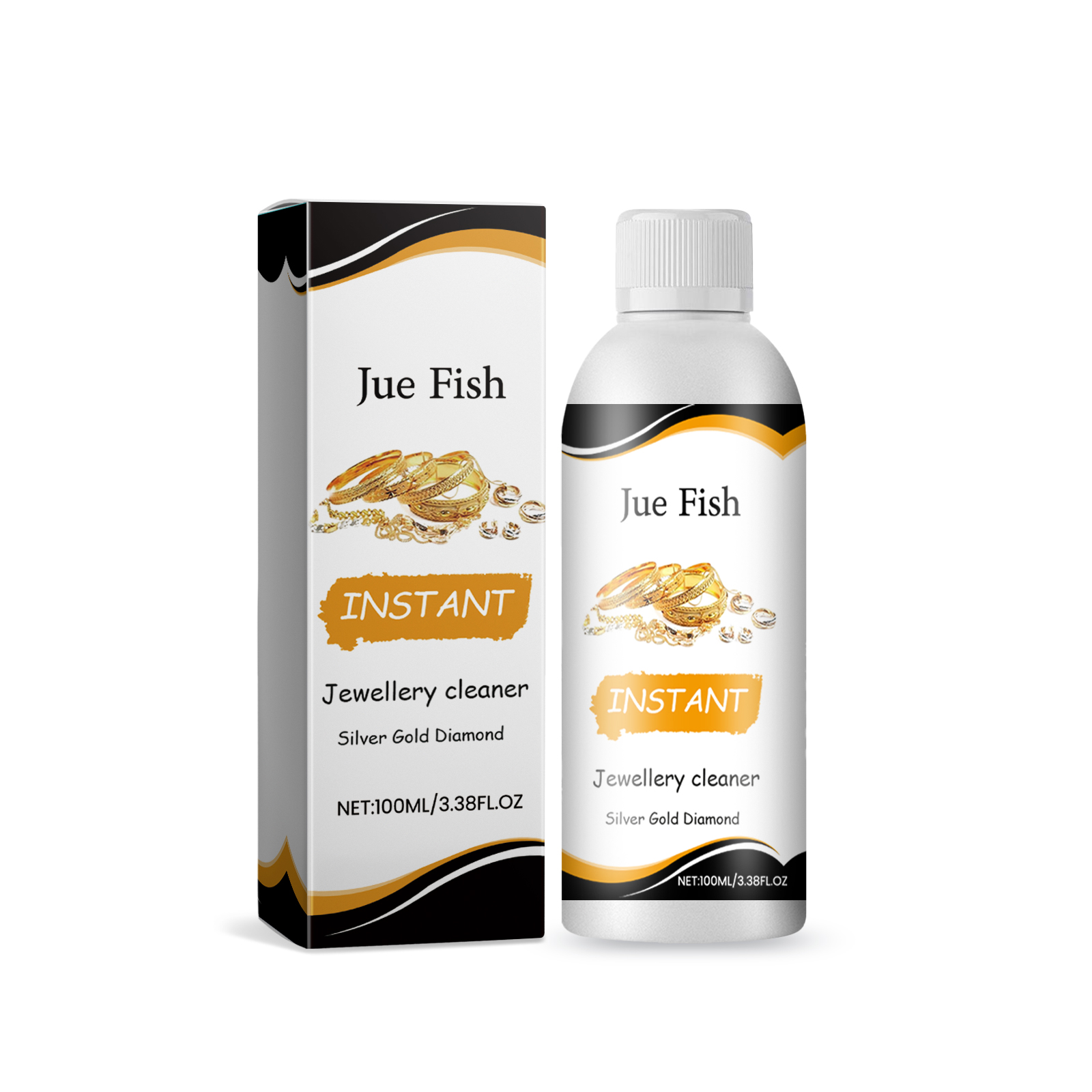 Jue-Fish Jewellery Cleaner, Jewelry Care Decontamination Cleaning Gold And Silver Glass Surface