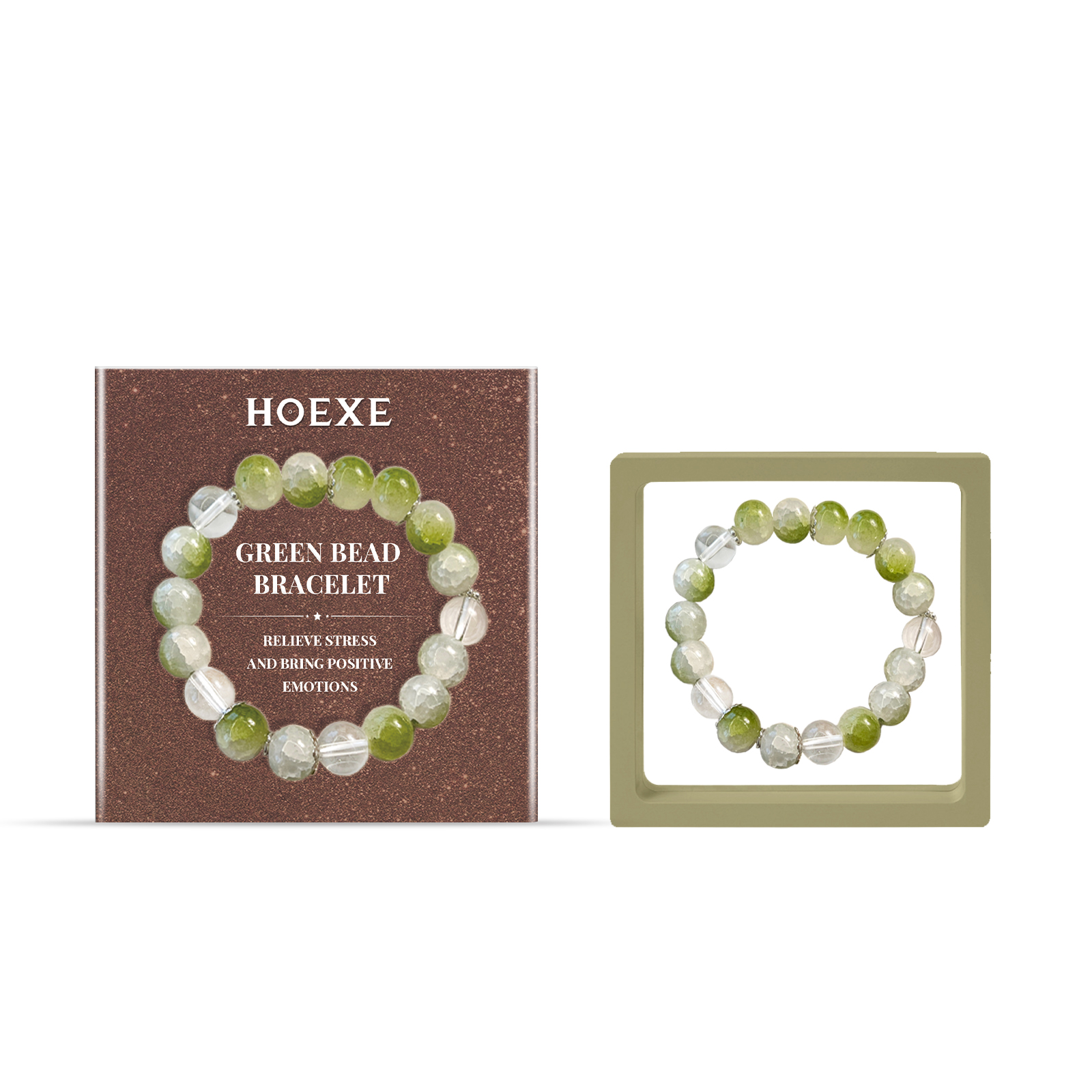 Hoexe Green Beads Bracelet, Men And Women Fashion Convenient Body Comfort Daily Life Decoration
