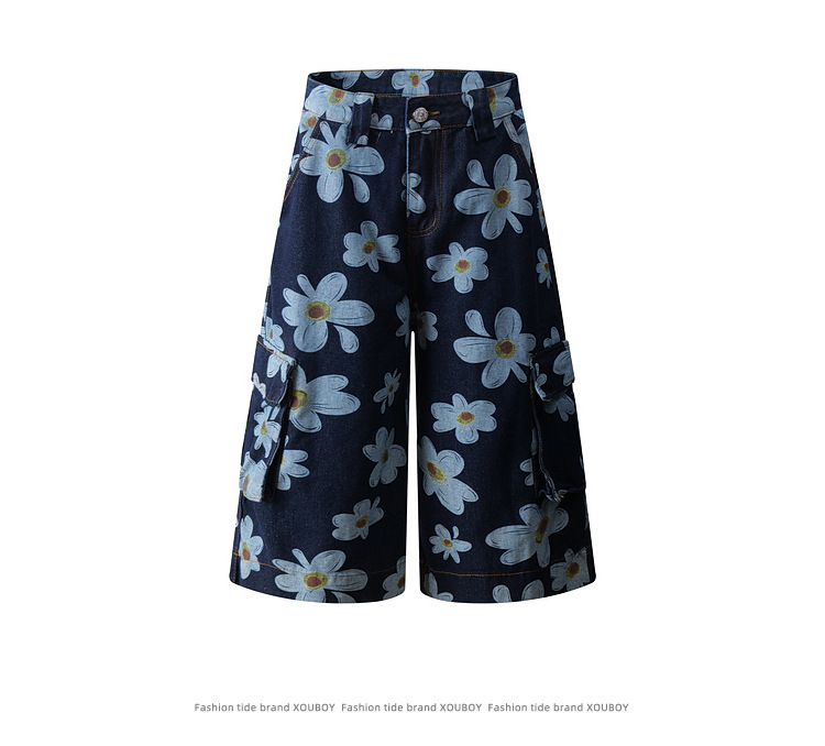 Denim Capri Pants for Men and Women Summer Street Design Wide Leg Pants 5566B432262DCA224BDB413713D35D31