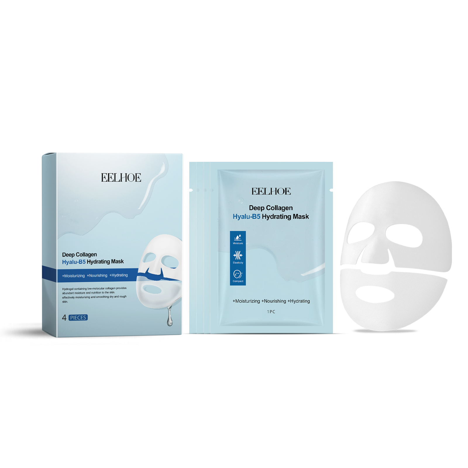 EELHOE Collagen B5 Moisturizing Mask (Box Set) Three-In-One Mask For Hydrating, Moisturizing