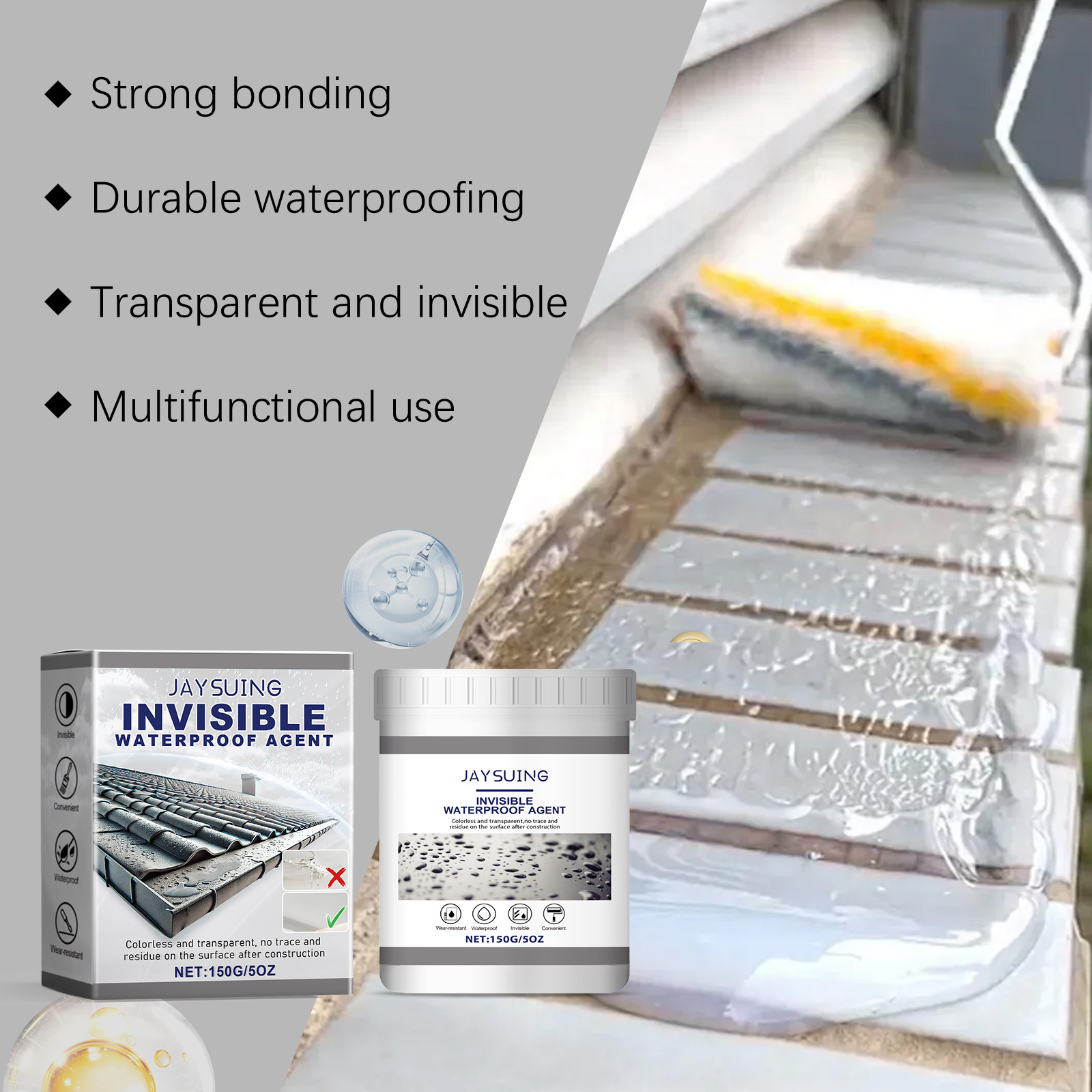 Tile waterproofing adhesive for household repairs