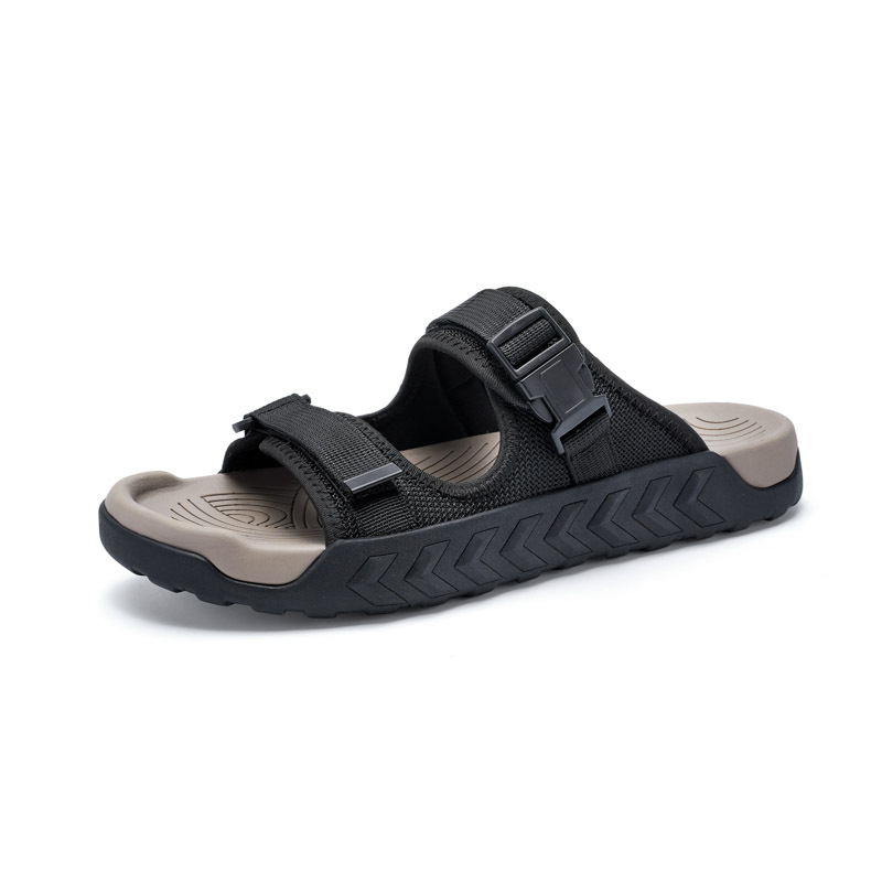 Men's Summer Outdoor Casual Roman Beach Sandals Slip-Resistant Wearable Water Soft Sole One-Word Sandals image 3