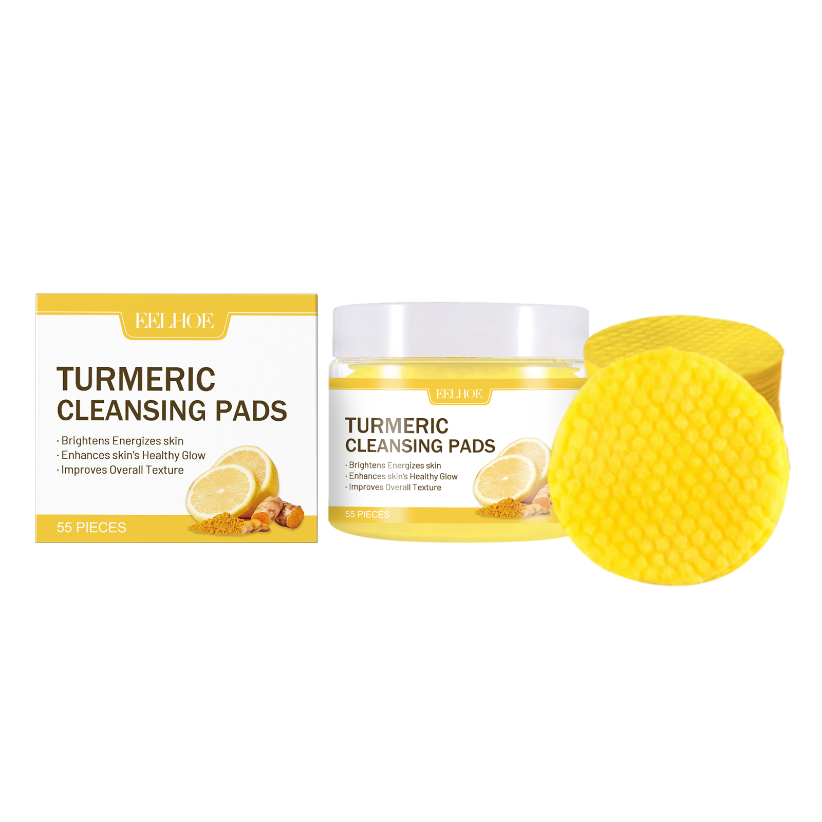 EELHOE Ginger And Lemon Makeup Remover Cleansing Pad, Facial Makeup Gentle Clean Care For Skin