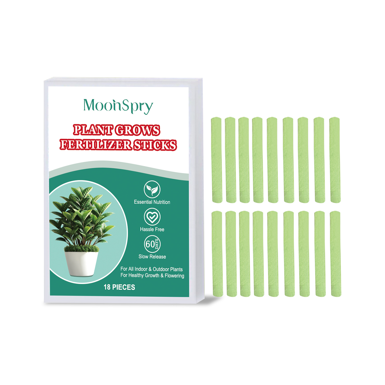 MoonSpry Plant Growth Fertilizer Stick Slow-Release Fertilizer Nutrient Seaweed Plant Growth