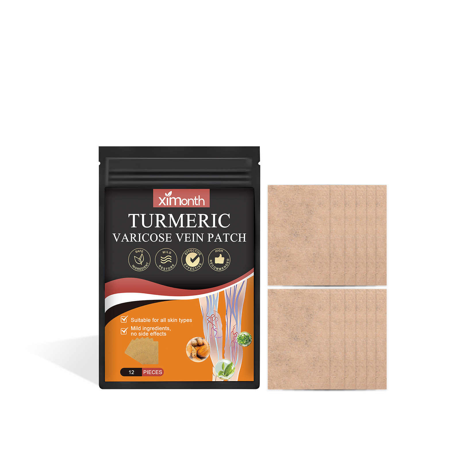 Ximonth Leg Care Patch (Bag) Relieves Leg Discomfort And Protruding Blue Veins. The Gentle Formula
