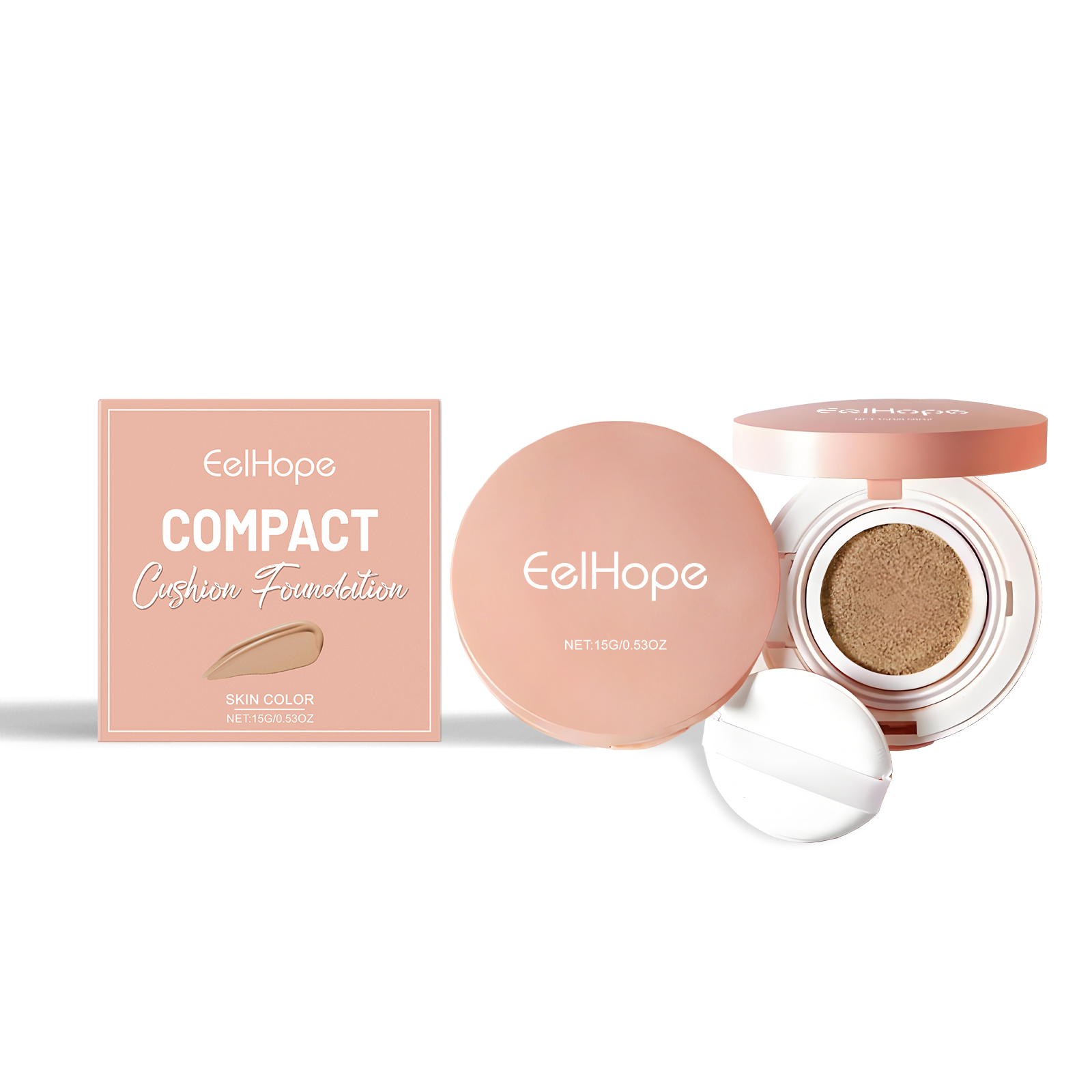 Eelhope Compact Air Cushion Foundation (Skin Tone) Natural Lightweight Concealer Durable And Easy To