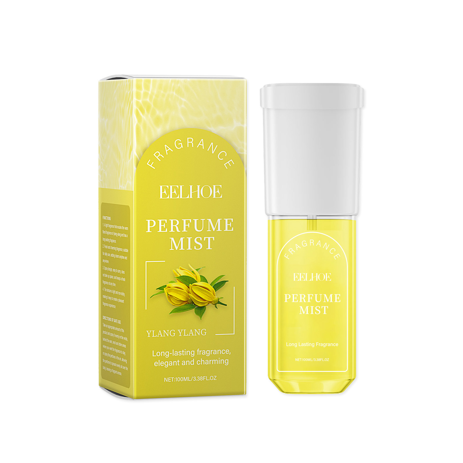 EELHOE Ylang Ylang Evening Body Perfume Spray, Light Fragrance Soft Fragrance With Natural Fresh And