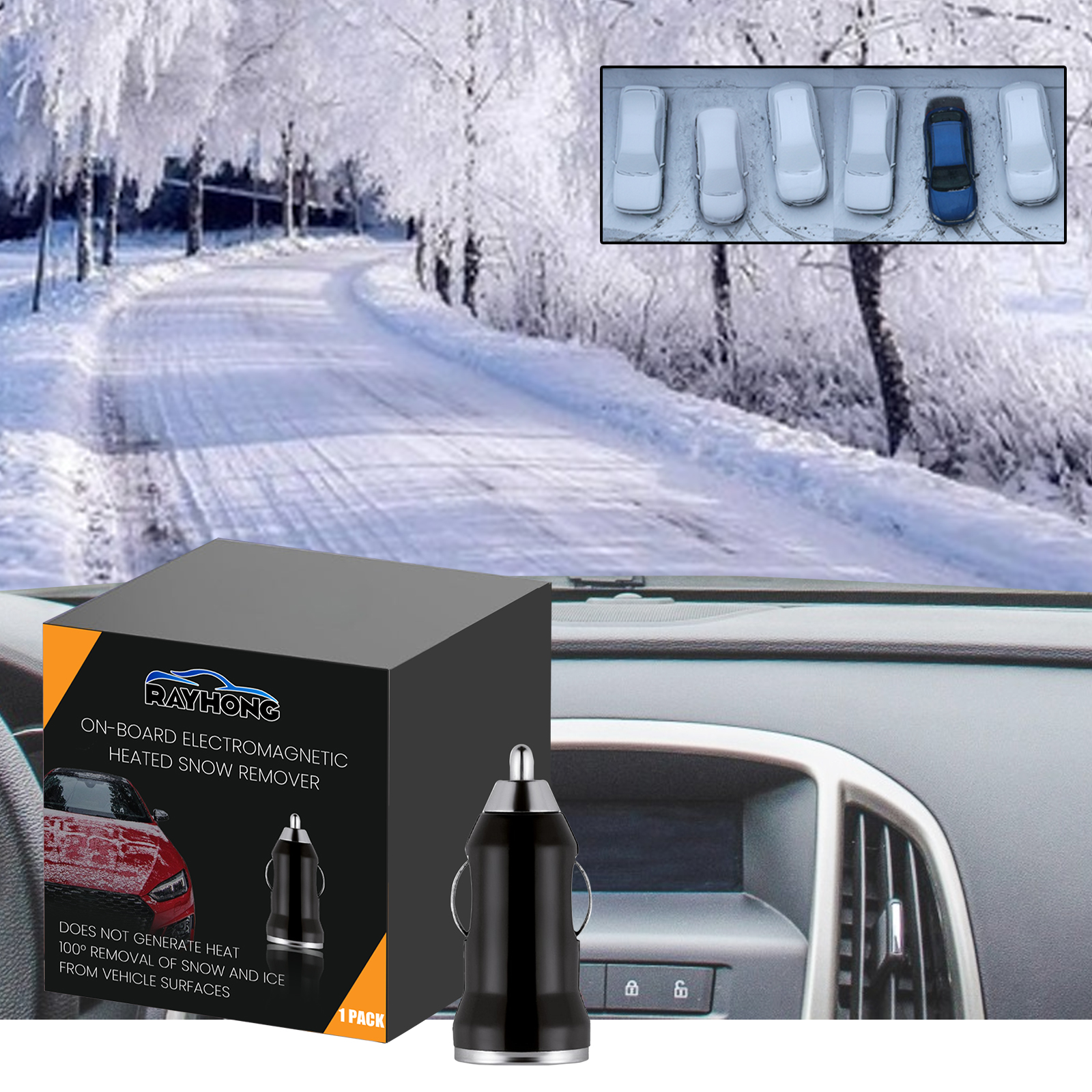 Compact charger stored in car for winter use