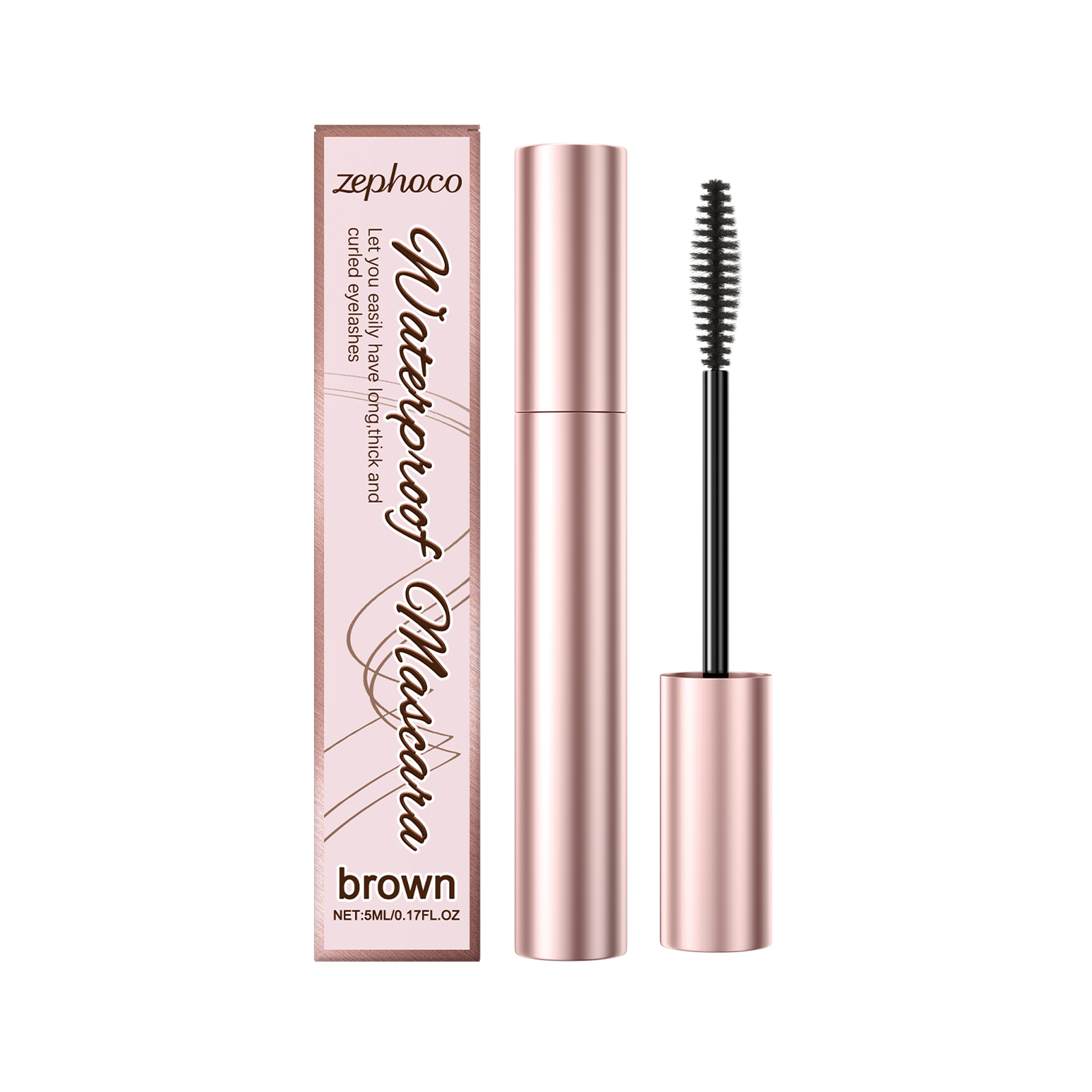 zephoco Brown Curl Mascara, Daily Moisturizes Natural Beauty Holding Eye Mascara