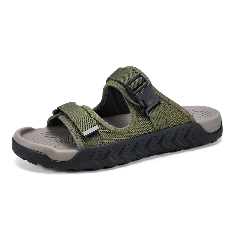 Men's Summer Outdoor Casual Roman Beach Sandals Slip-Resistant Wearable Water Soft Sole One-Word Sandals image 4