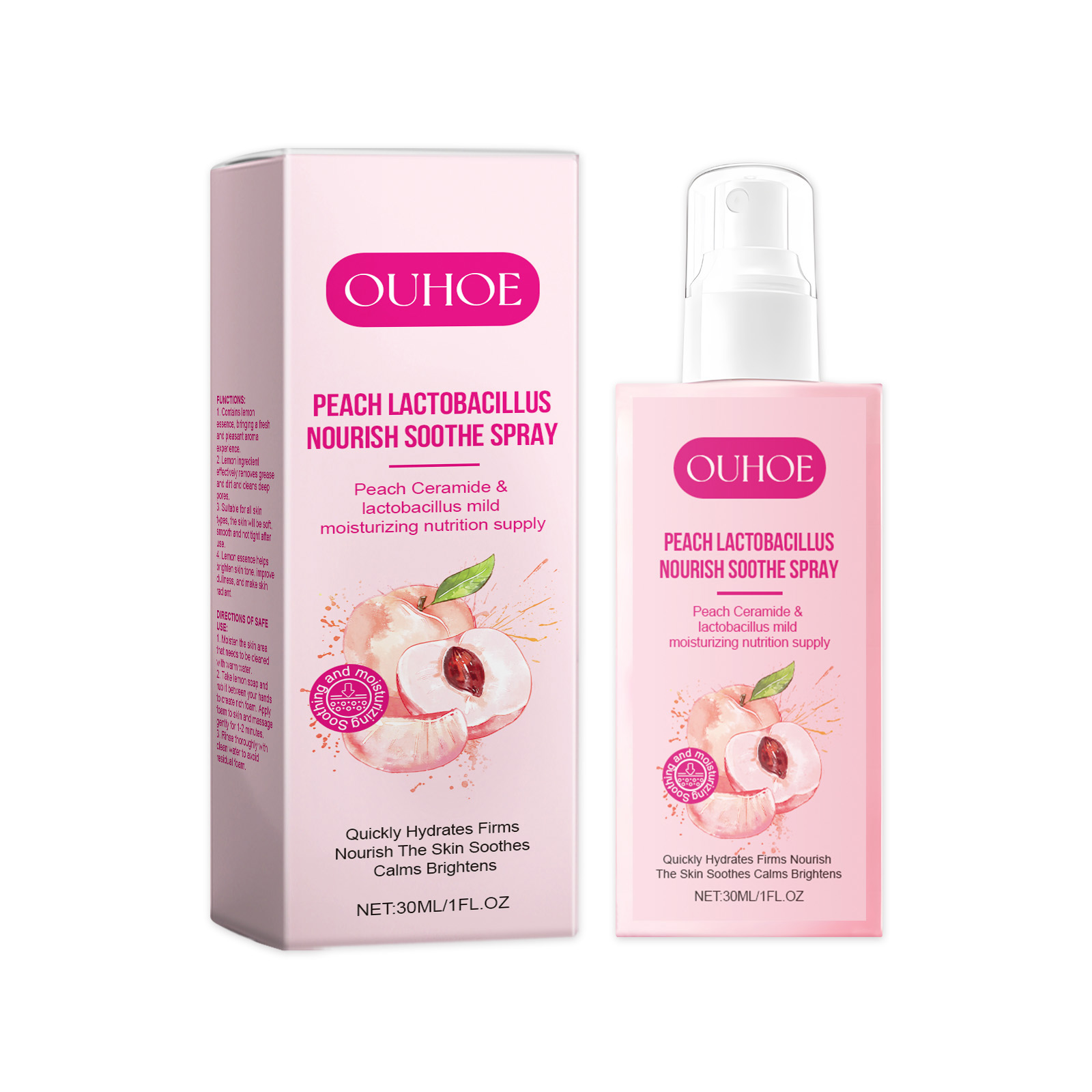 OUHOE Lactic Acid Facial Spray, Gently Moisturizing, Refreshing And Brightening Skin Tone Nourishing