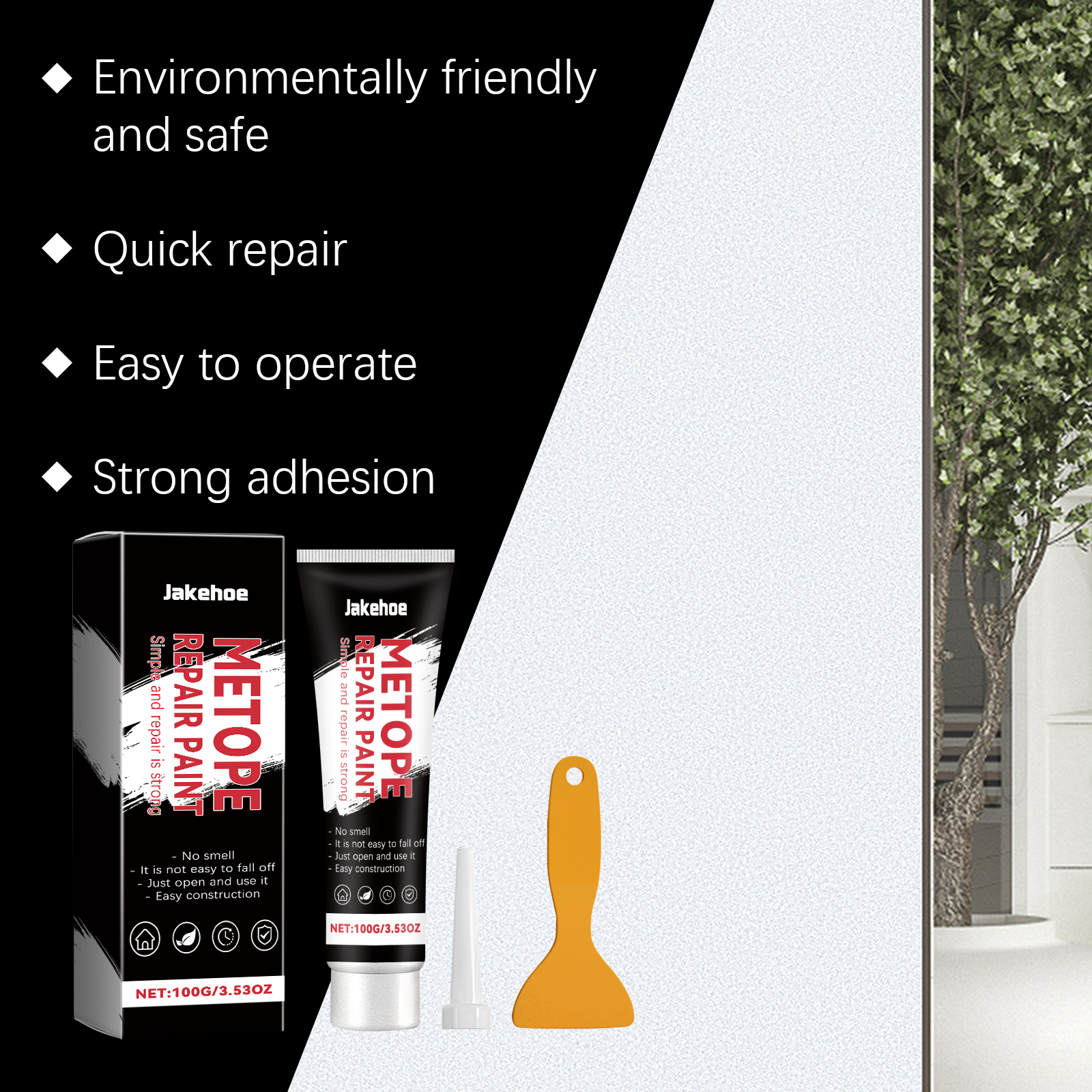 Orange scraper with wall repair compound kit