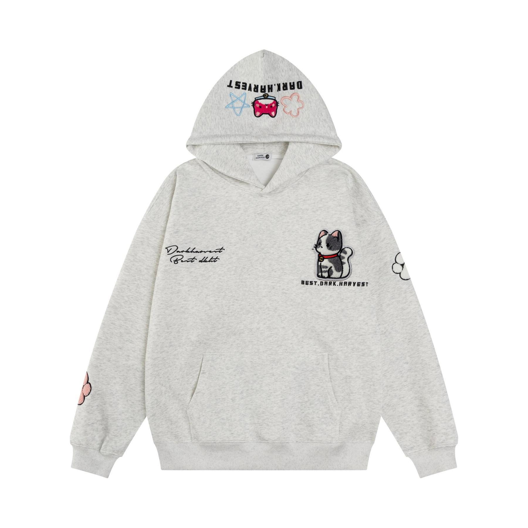 Embroidered detail close-up cotton sweatshirt