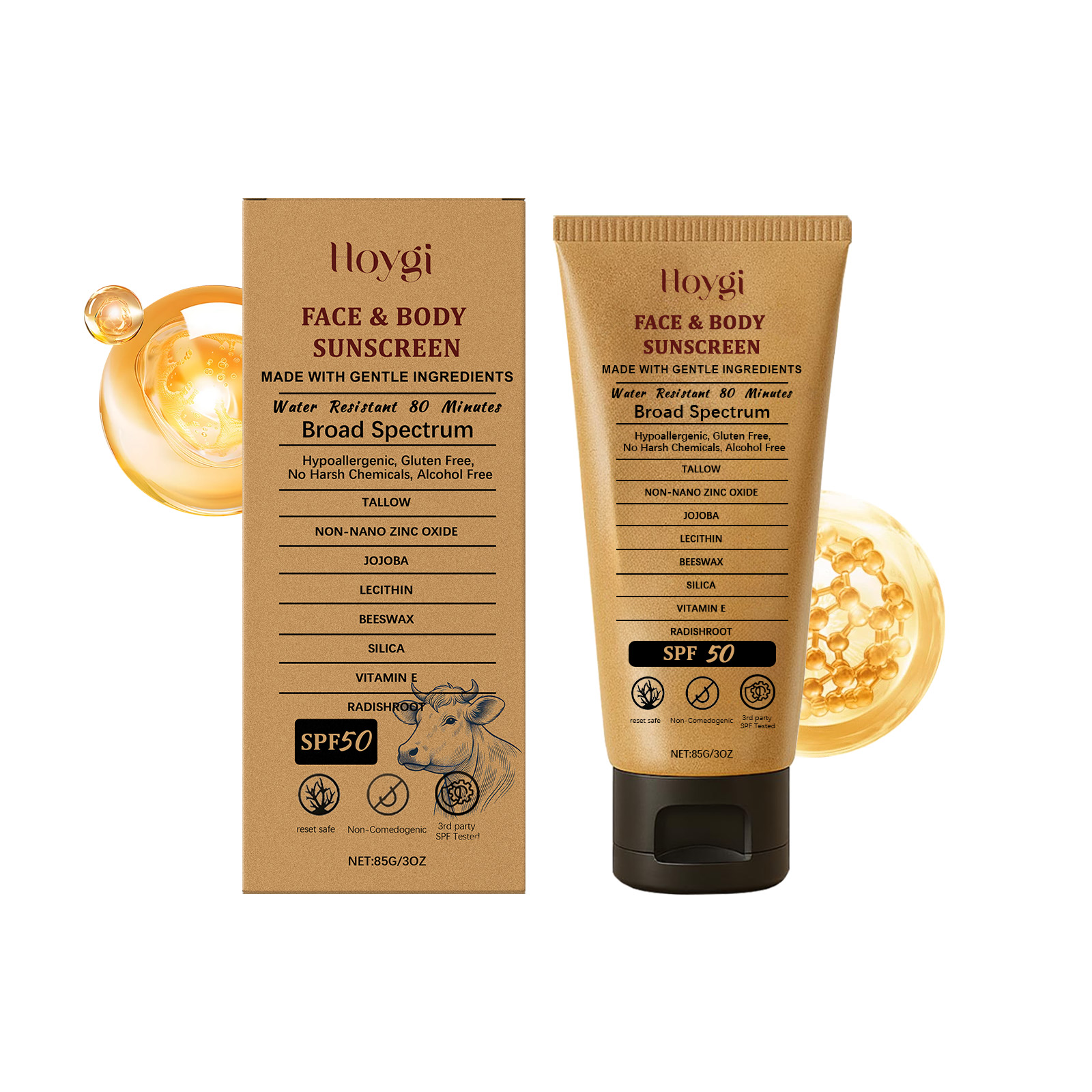 Hoygi Tallow Light Protective Cream, Uv Protection Body Skin