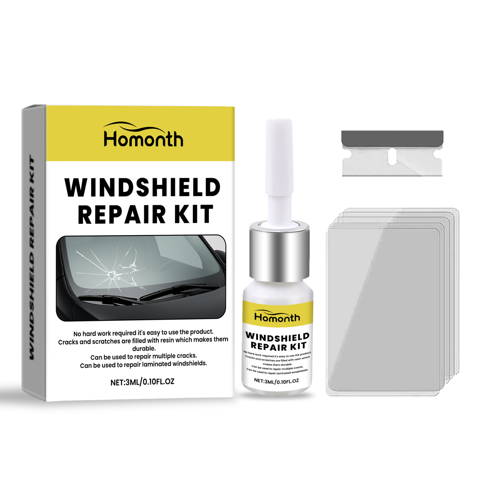 Homonth A Three-Piece Set, For Car Windshield Care, Includin