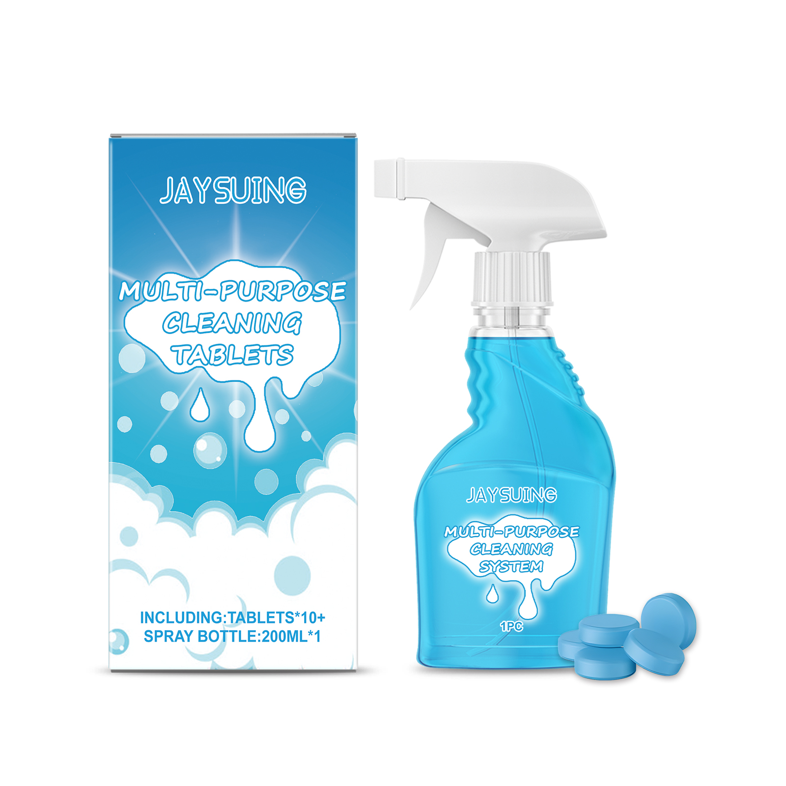 Jaysuing Multi-Purpose Cleaner, Multi-Purpose Cleaning Effervescent Tablet Mild Decontamination