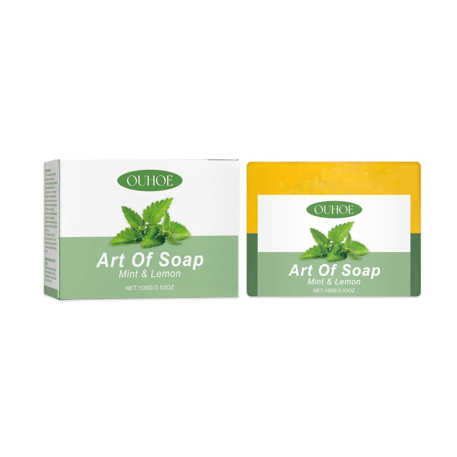OUHOE Mint Lemon Solid Soap Gently Cleanses The Body And Moisturizes The Skin With Hand-Made
