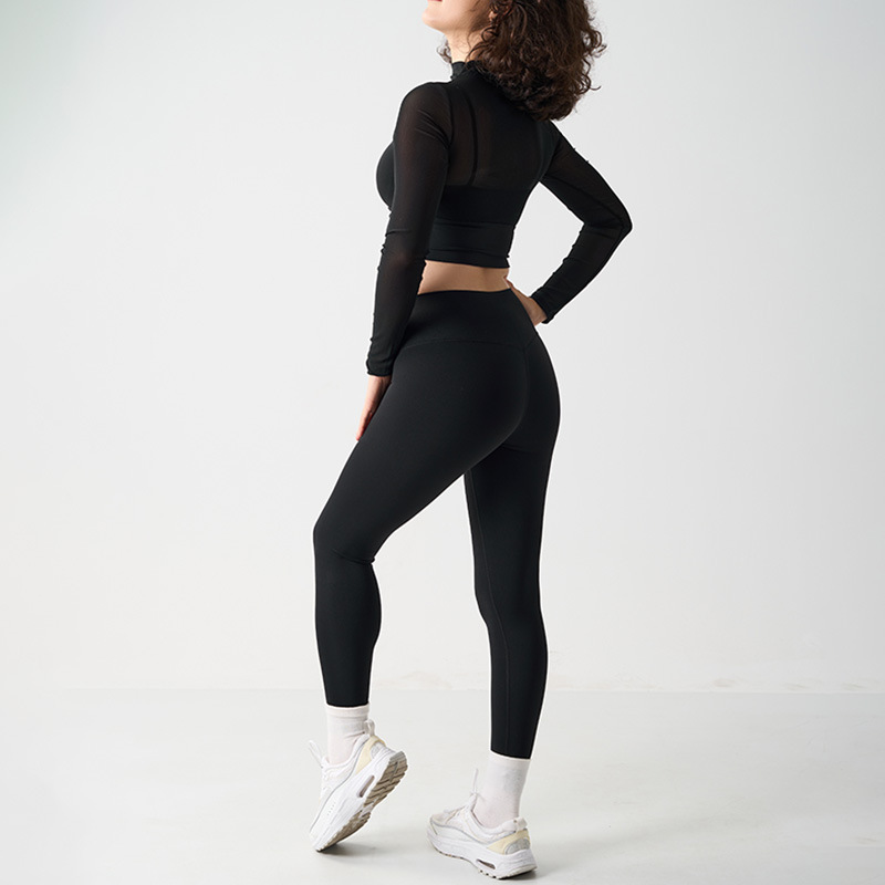 Mesh Sports Yoga Set Women's Mesh and High-Waisted Fitness Leggings 4