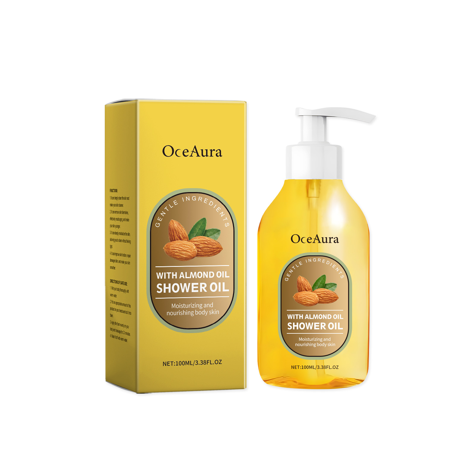 OceAura Coconut Oil Bath Oil Gently Cleanses Body Skin Moisturizing, Smooth And Nourishing Skin Bath