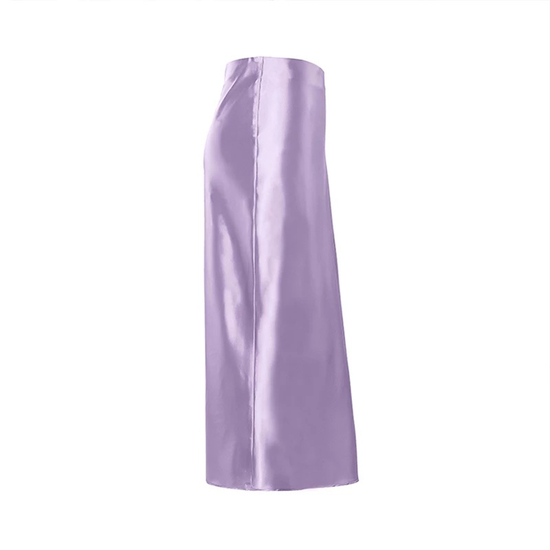 Solid-Purple-Satin-Silk-Women-