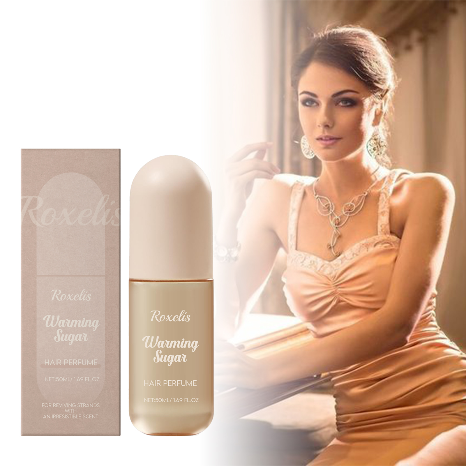 Woman with Roxelis fragrance before going out