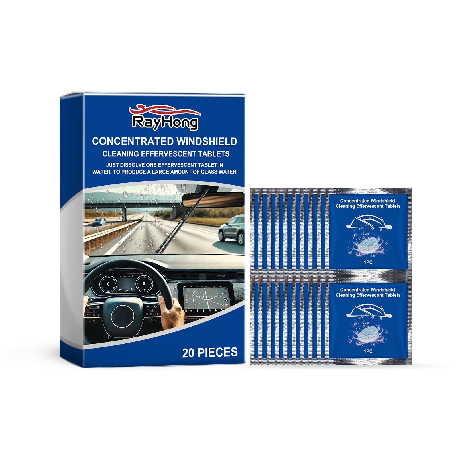 Rayhong Windshield Cleaning Tablet Car Window Glass Stains W