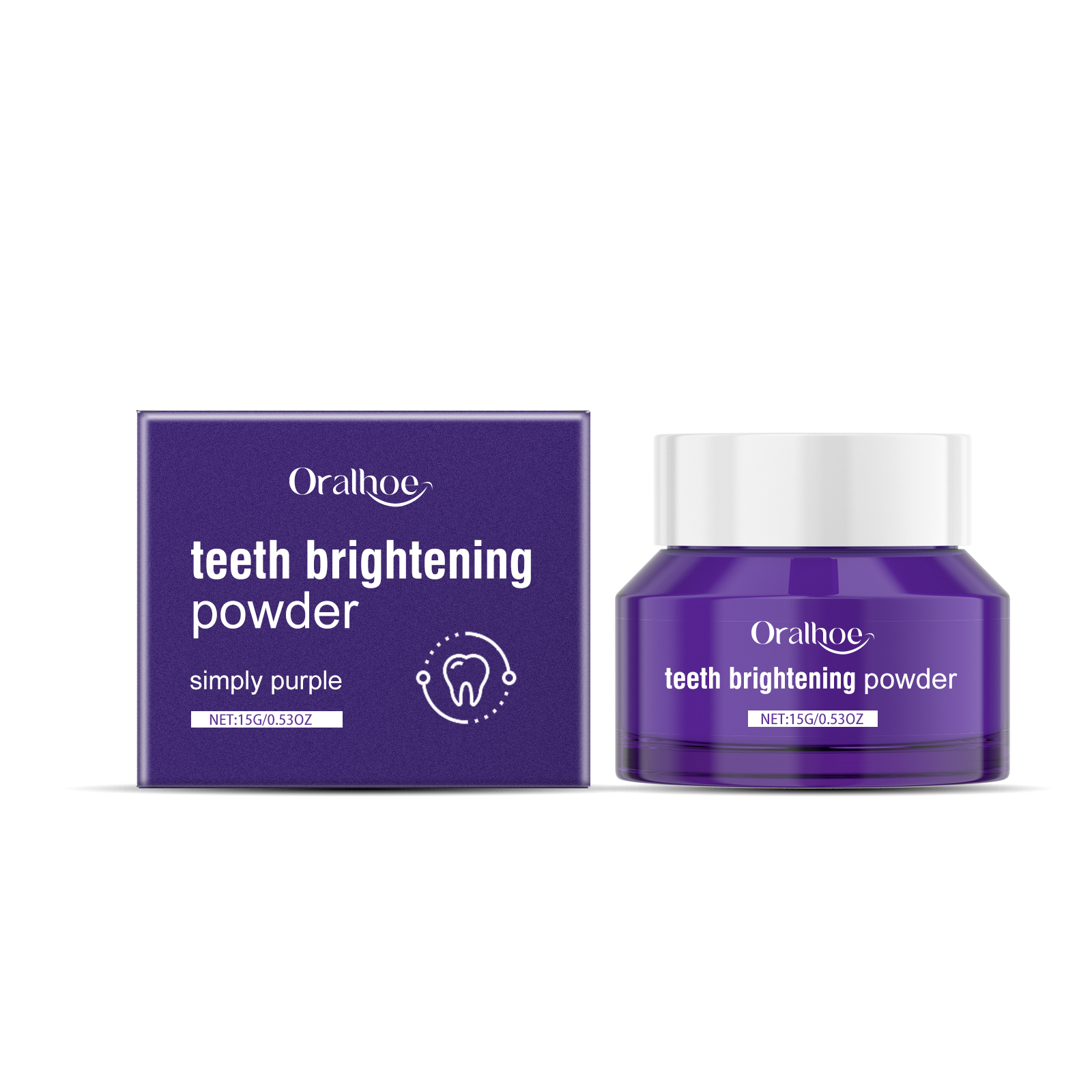 Oralhoe Purple Tooth Powder Clean Odor Care Mouth Fresh Breath Bright Tooth Powder Gingival Care
