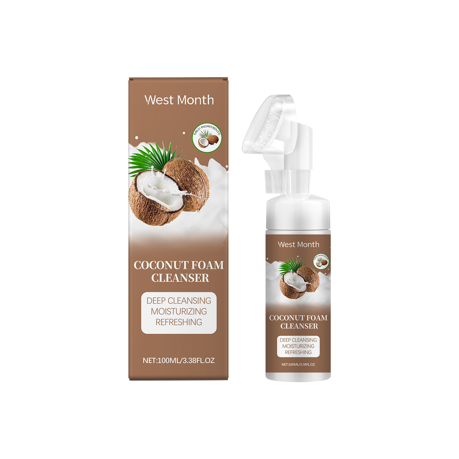 West&Month Coconut Foam Cleanser Gentle Pore Cleanser Refreshing Moist