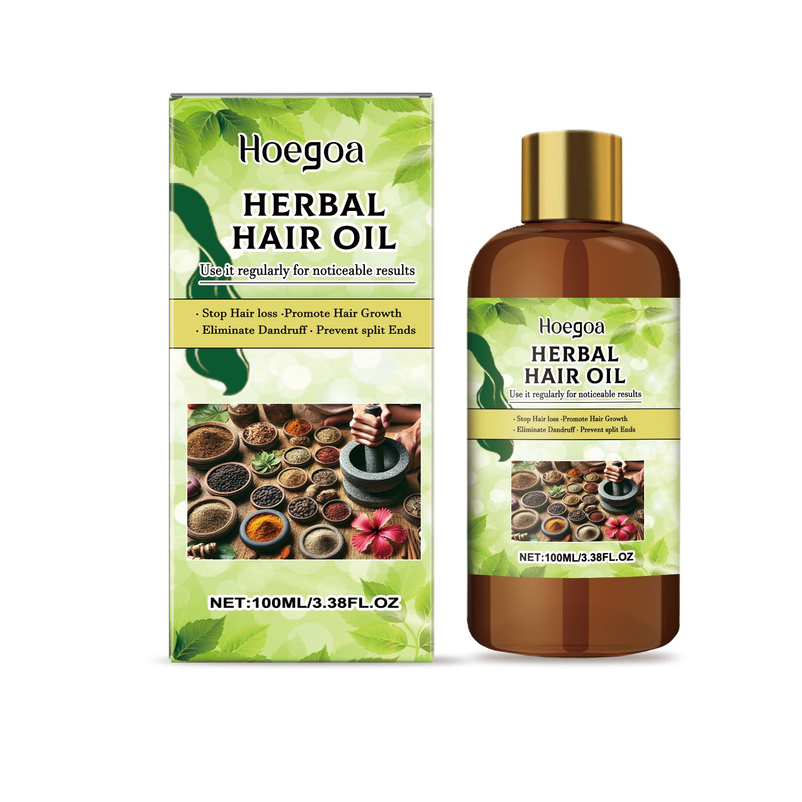 Hoegoa Herbal Hair Care Oil, Effectively Hydrates And Nouris