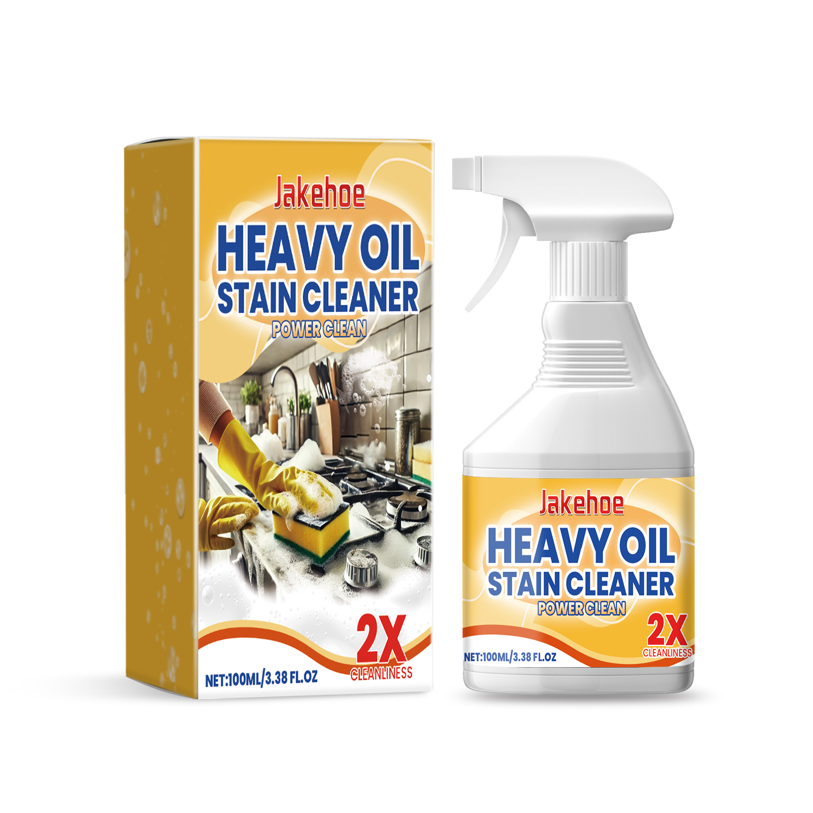 Jakehoe Kitchen Oil Removal Cleaning Spray Heavy Oil Cleaning Agent Range Hood Cooktop Kitchen