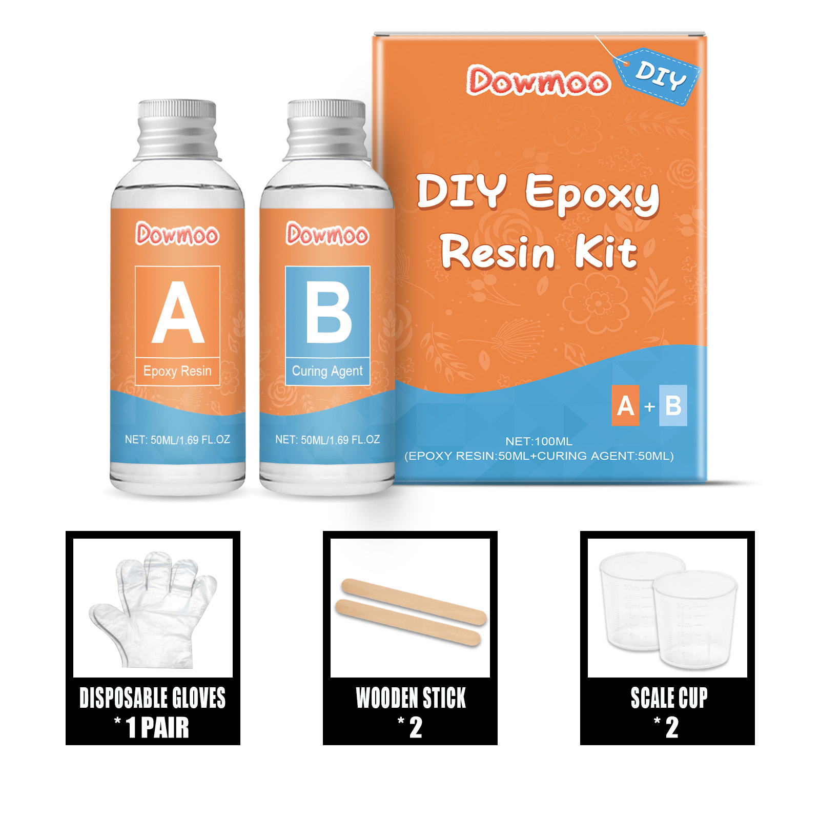 Dowmoo Clear Epoxy Set Curing Adhesive Clear Quick Drying Adhesive Jewelry Making Craft Art