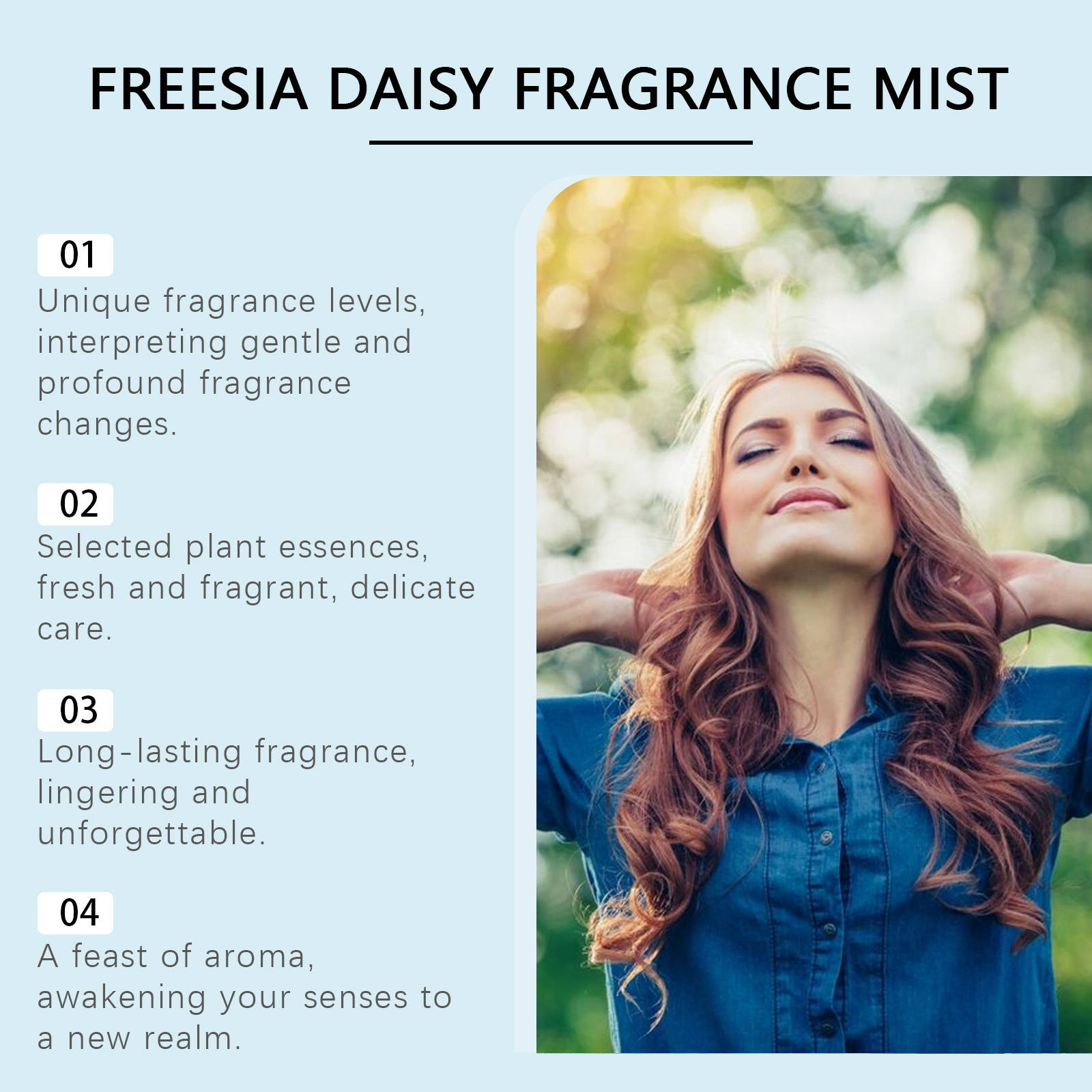 Floral fragrance mist lifestyle graphic with scent details
