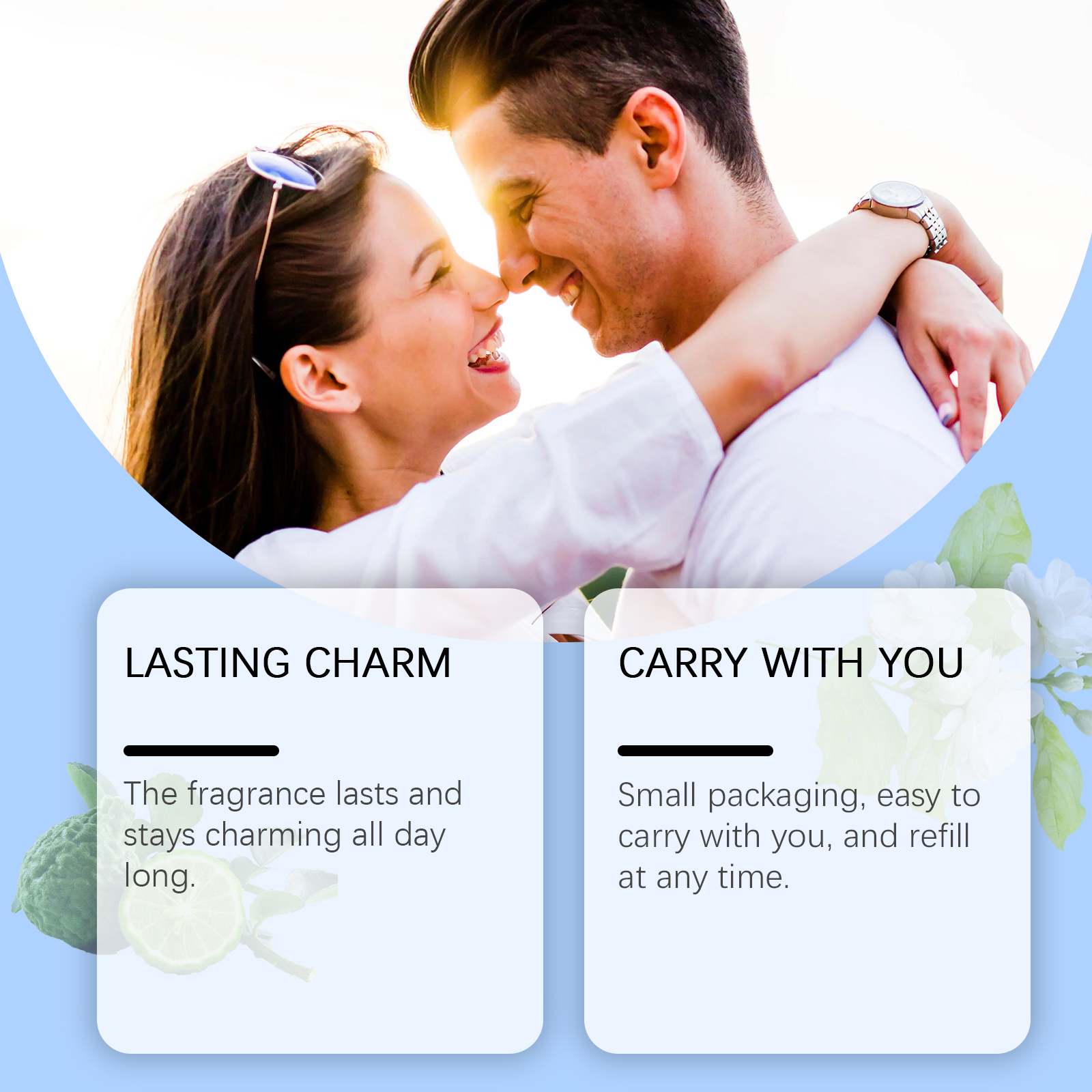 Couple with North Moon fragrance lasting charm feature