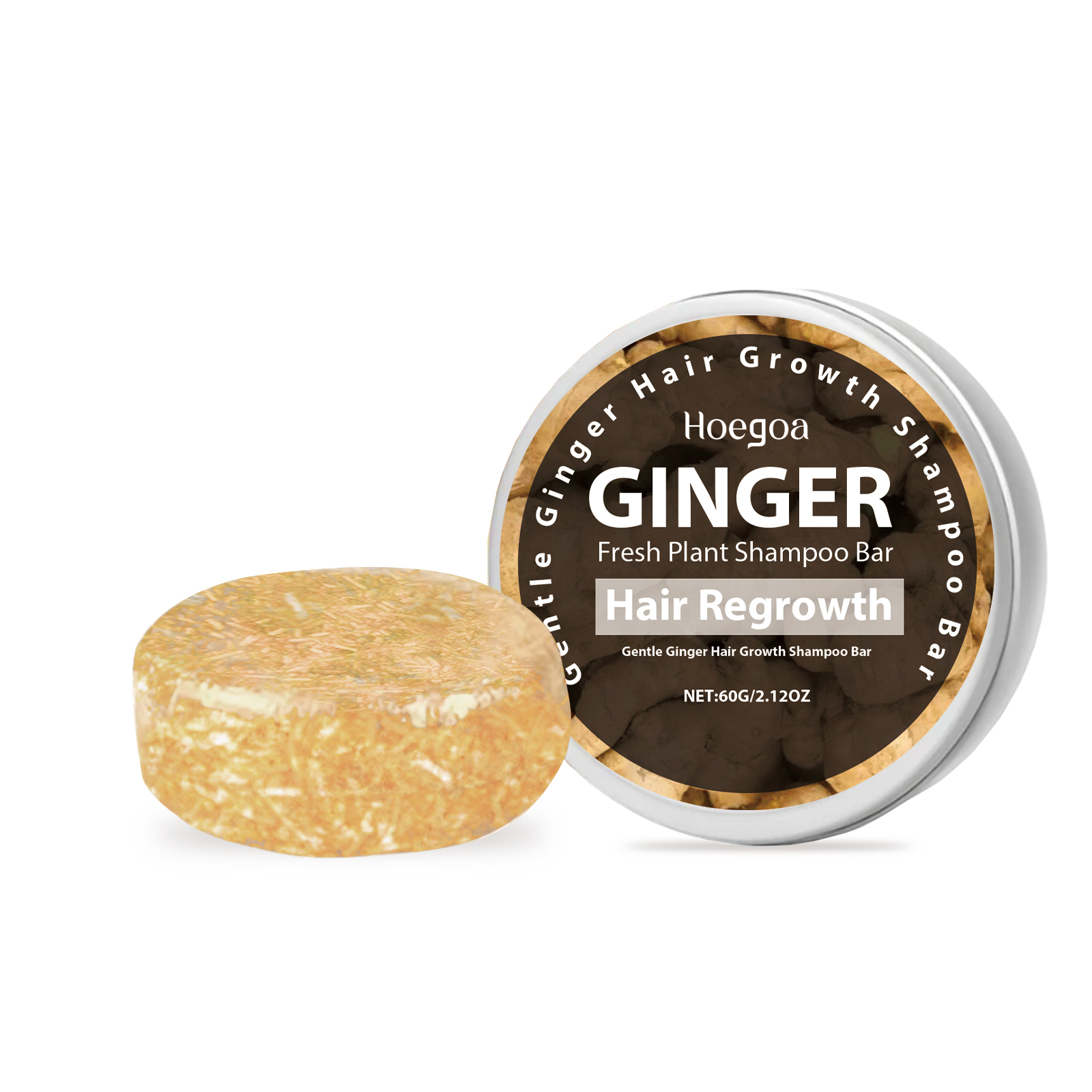 Hoegoa Ginger Shampoo Soap For Scalp Daily Cleanses Frizzy Hair, Nourishes And Softens Hair Shine