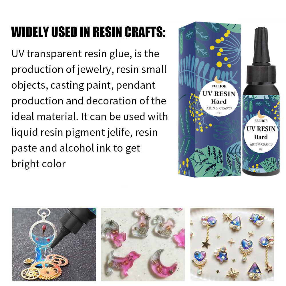 Transparent resin jewelry and colorful decorative applications