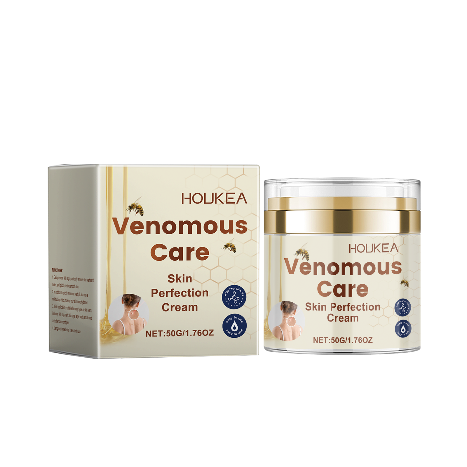 Houkea Bee Venom Skin Repair Cream Body Skin Cleansing Herba