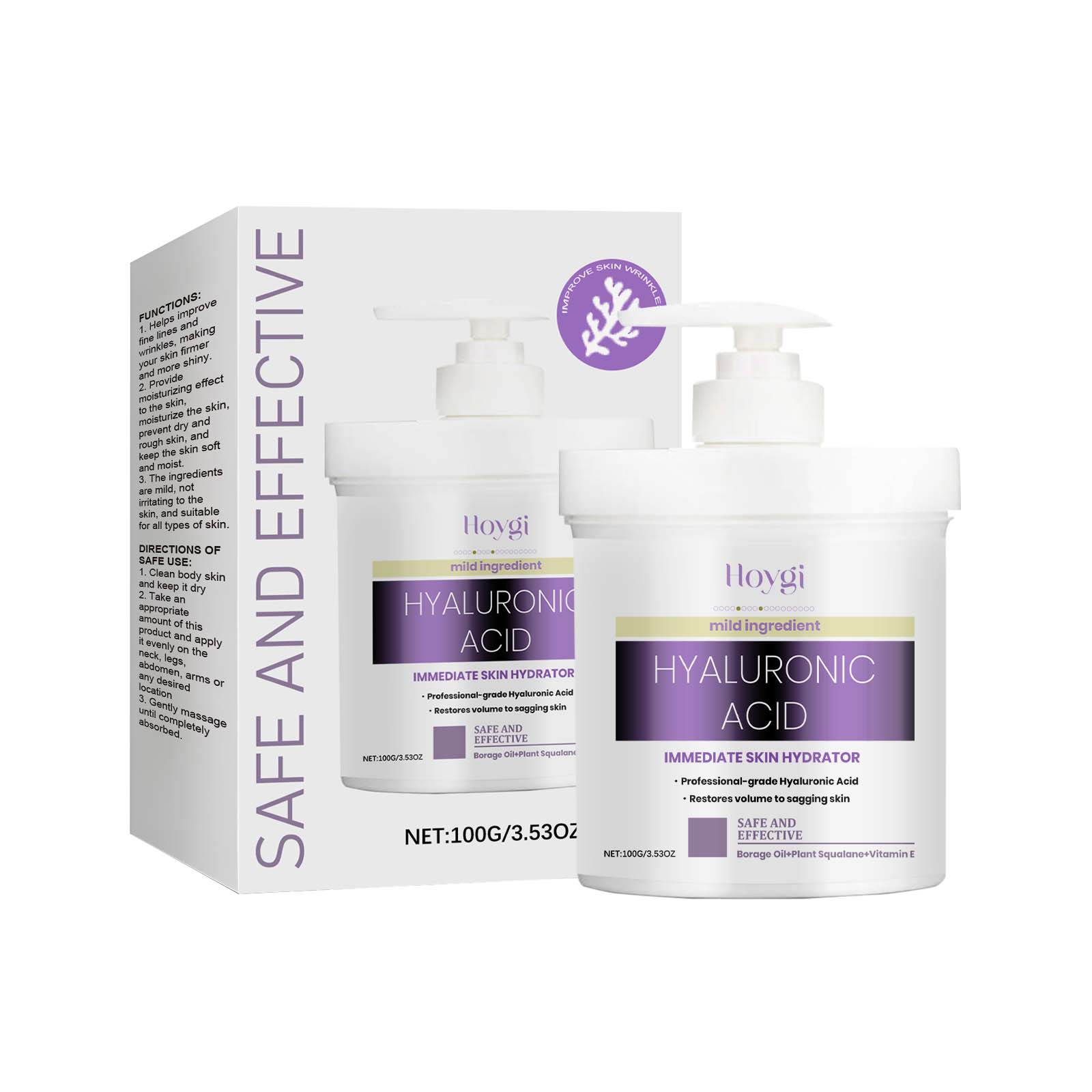Hoygi Hyaluronic Acid Body Care Cream Nourishes Skin, Enhances Skin Elasticity And Moisturizes